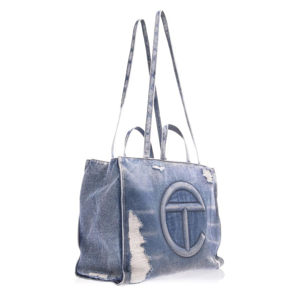 Telfar Large Telfar blue distressed denim Size ONE SIZE - 4 Thumbnail