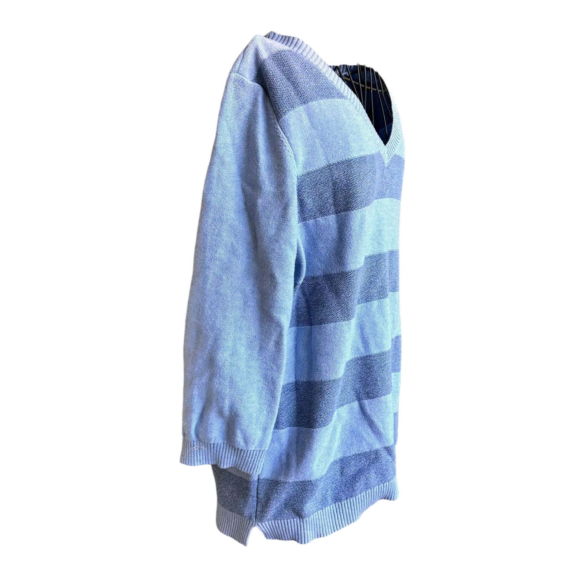Tommy Hilfiger × Vintage Vimtage Tommy Hilfiger Sweater XL Pullover Blue Striped 3/4 Size XL / US 12-14 / IT 48-50 - 3 Thumbnail