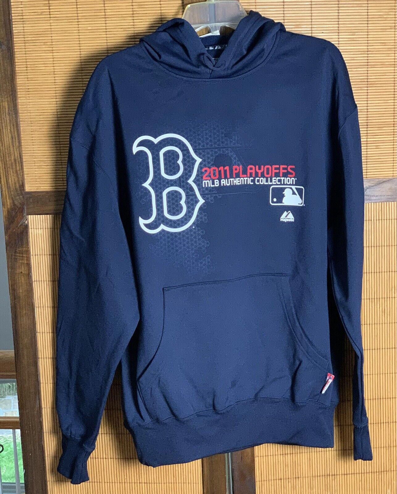 Majestic Boston RED SOX 2011 Playoffs MAJESTIC Hoodie Sz Medium Size ONE SIZE - 1 Thumbnail