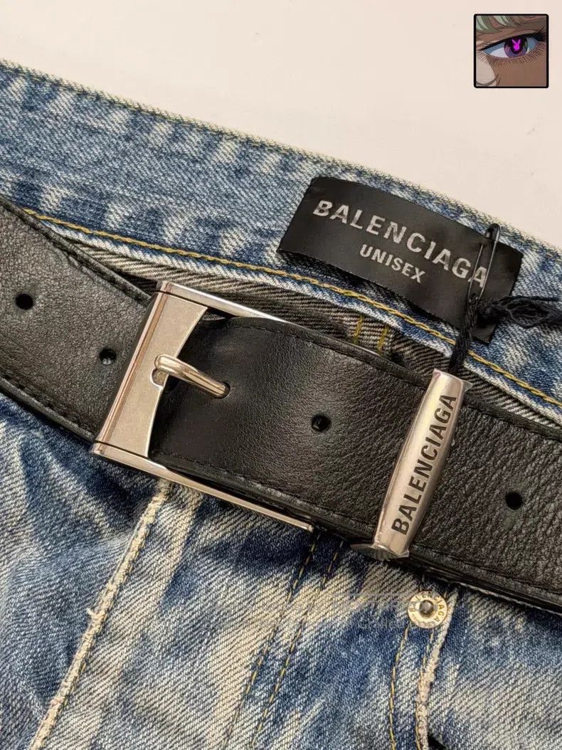Balenciaga Balenciaga size XS Zipper straight-leg jeans with self-tie Size US 27 - 4 Thumbnail