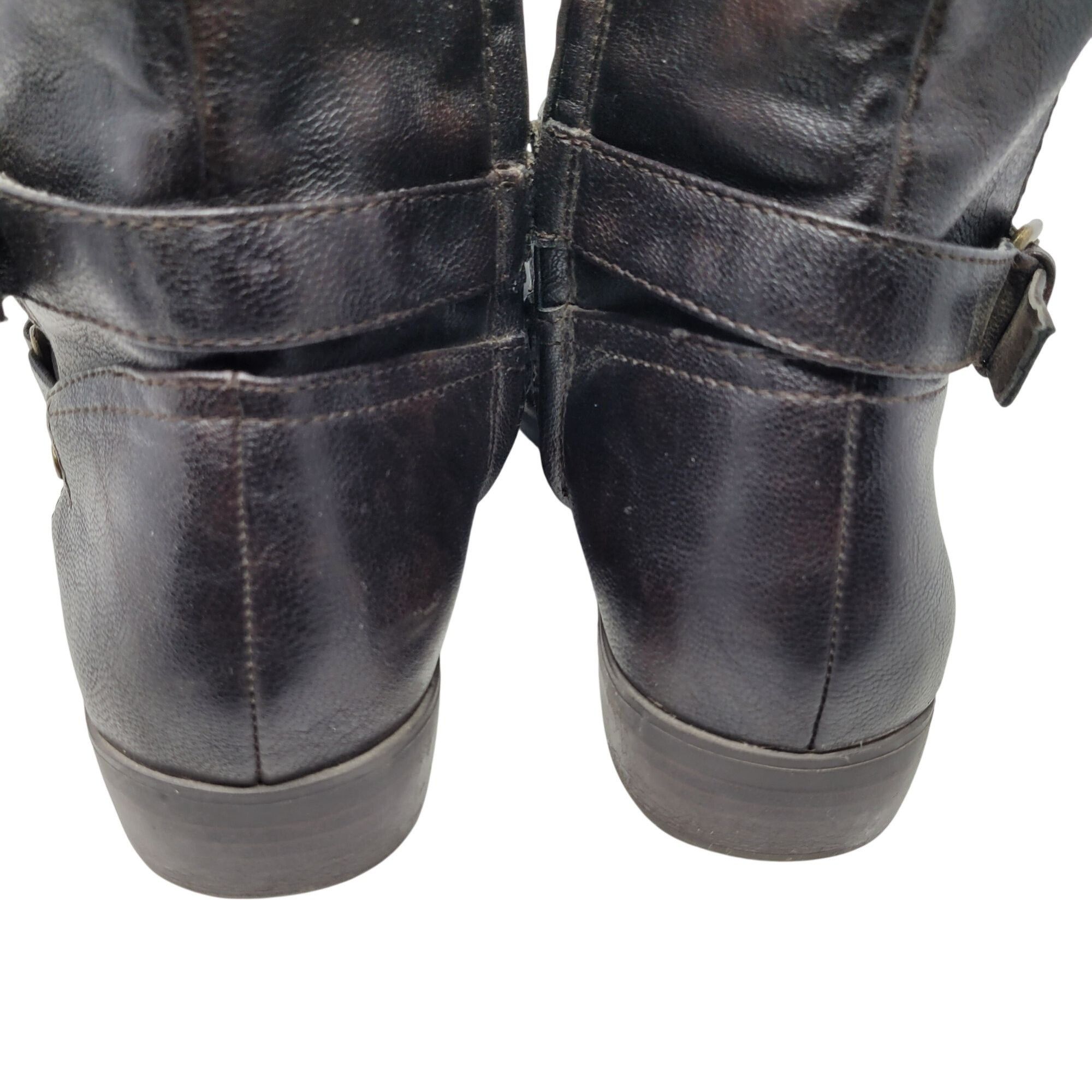 Designer Report Harmoni Womens Vegan Tall Brown Knee-High Buckle Boot Size US 10 / IT 40 - 12 Thumbnail