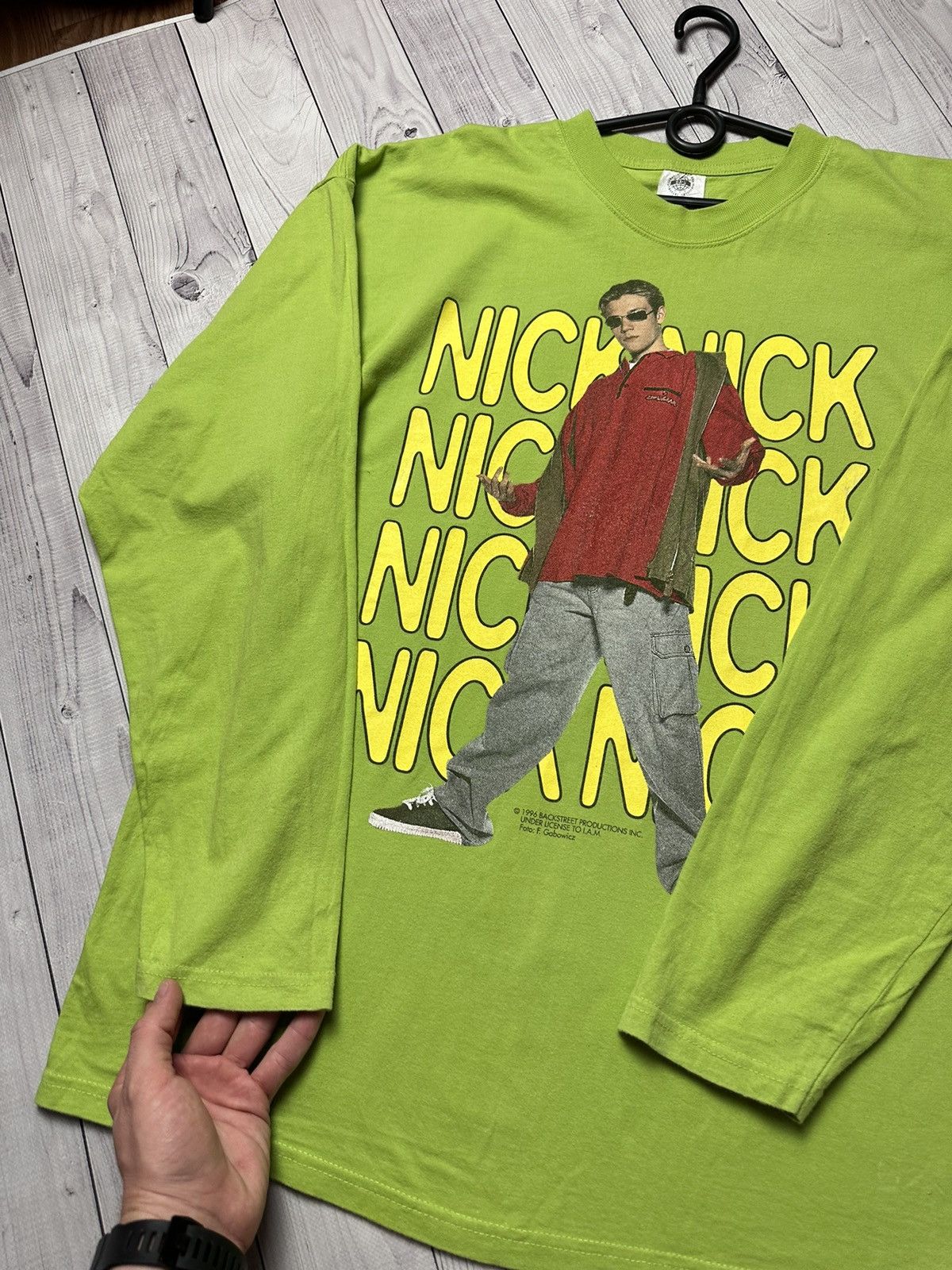Vintage Vintage Nick Nick long sleeve green Backstreet Boys L Size US L / EU 52-54 / 3 - 3 Thumbnail
