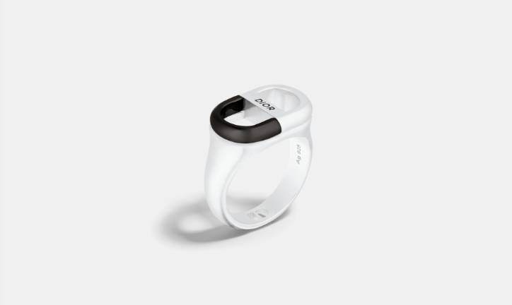Dior o1w1db10826 R2424H Size : OS/ 8 Ring in Silver/Black Size ONE SIZE - 1 Thumbnail