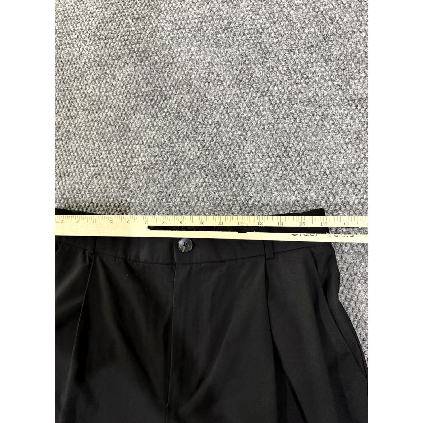 Zara Zara Pants Womens XL Black Pleated Wide Leg Cropped Dress Trousers Stretch Twill Dress Pants Pockets Relaxed Front Zip Front Pleats Size 40" / US 18 - 6 Thumbnail