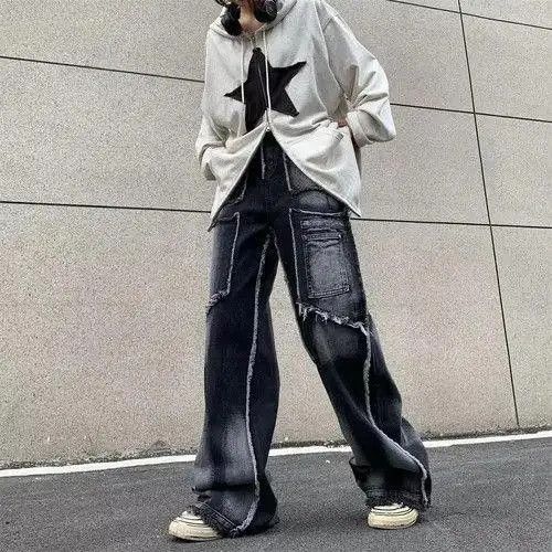 Jean Opium Cargo Embroidery Baggy Jeans, Streetwear Utility Jeans Size US 32 / EU 48 - 7 Thumbnail