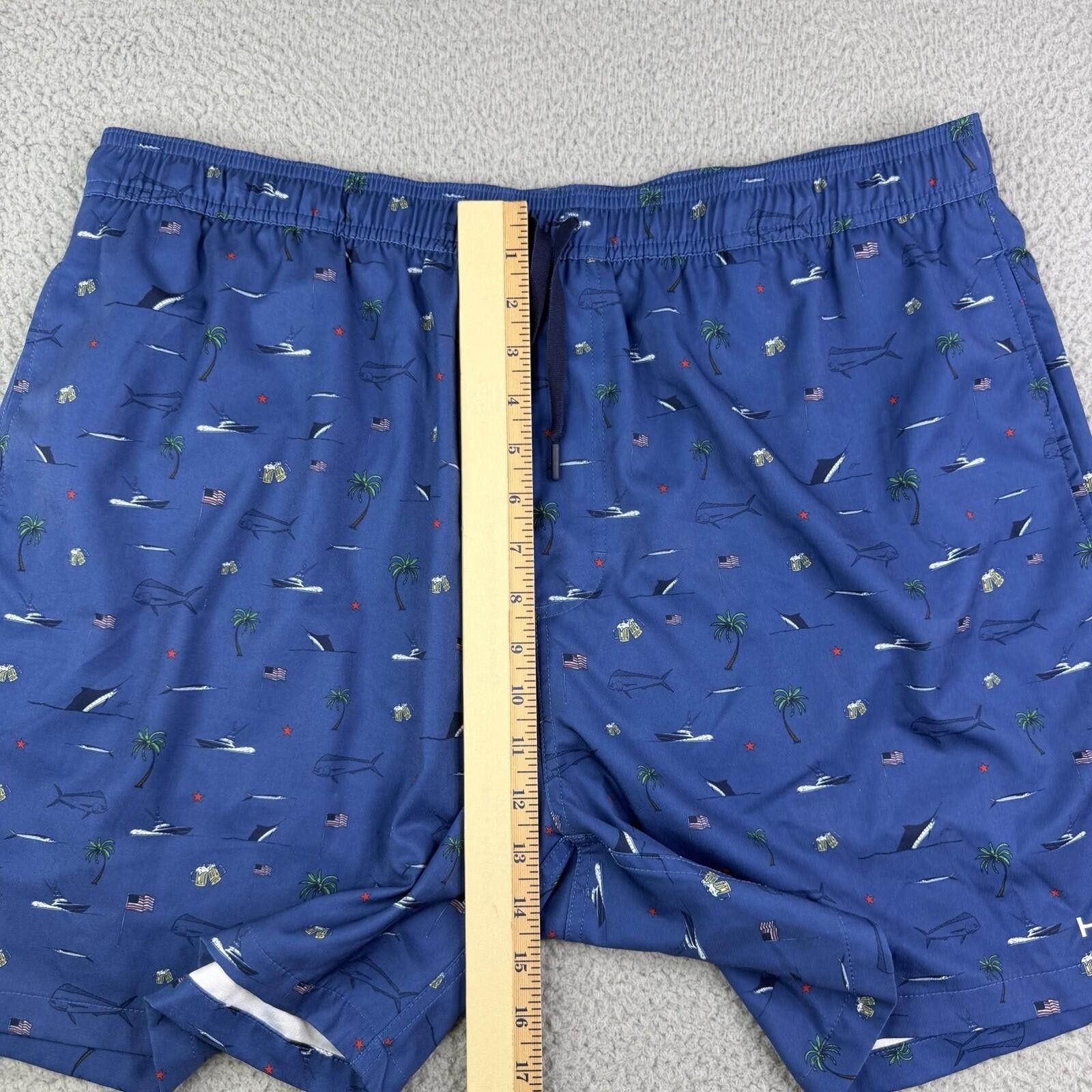 Other Huk Blue Swim Trunks Tropical USA Men's XXL Performance Size US 40 / EU 56 - 8 Thumbnail