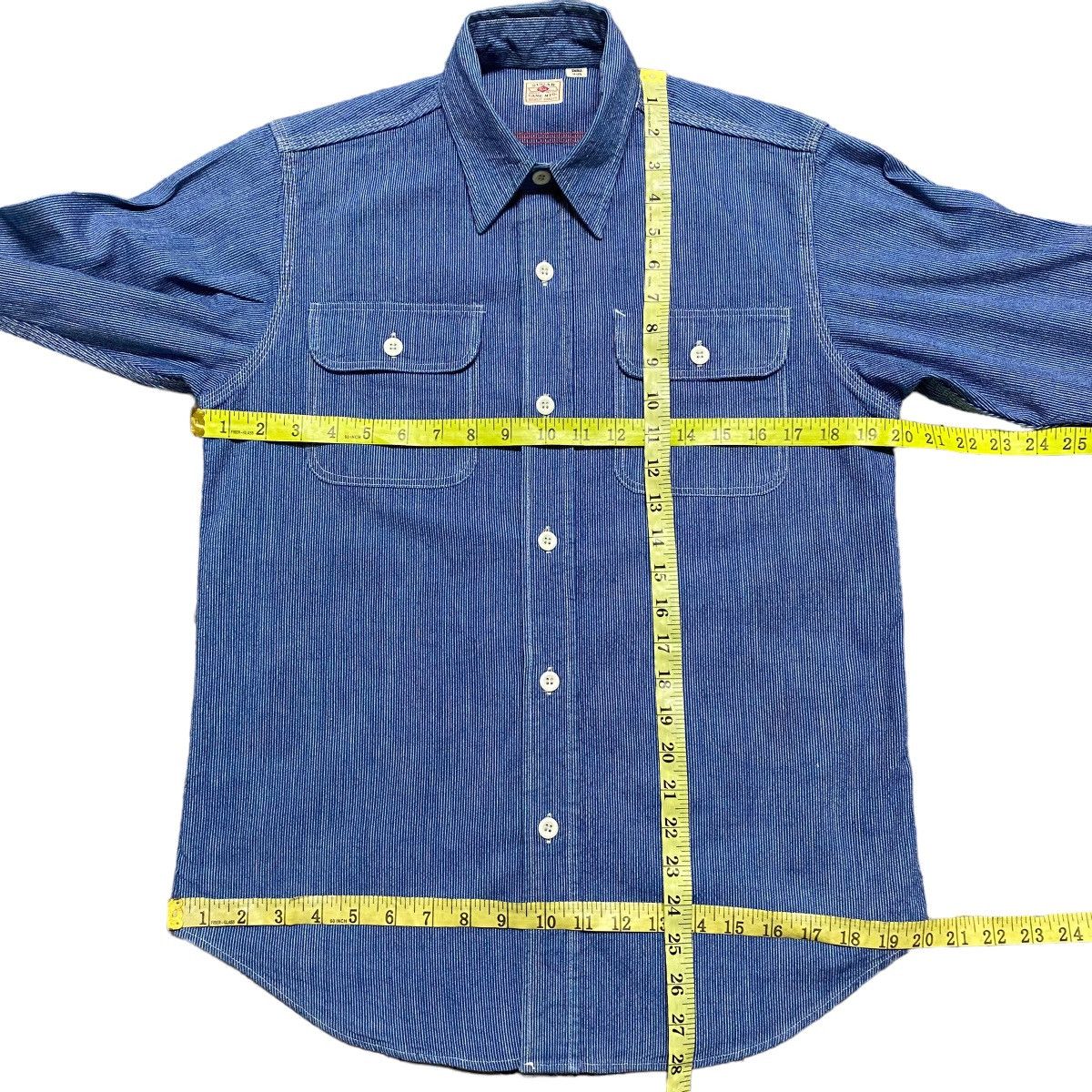 Sugar Cane Sugar Cane Pinstriped Wabash Indigo Denim Button Up Size US S / EU 44-46 / 1 - 17 Thumbnail
