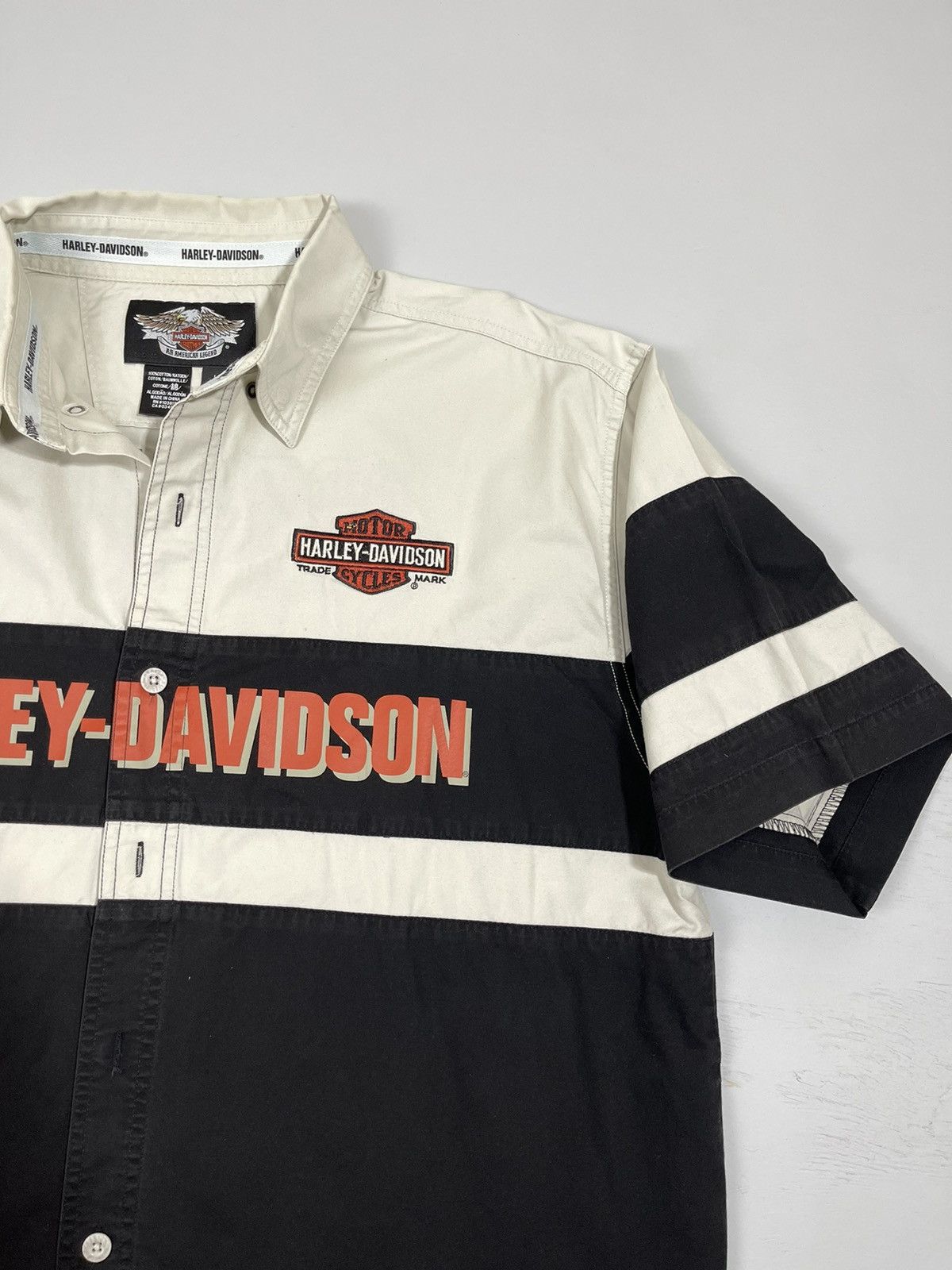 Harley Davidson 90s Vintage Harley Davidson Y2k Buttons Up Shirt Moto Style Size US L / EU 52-54 / 3 - 3 Thumbnail