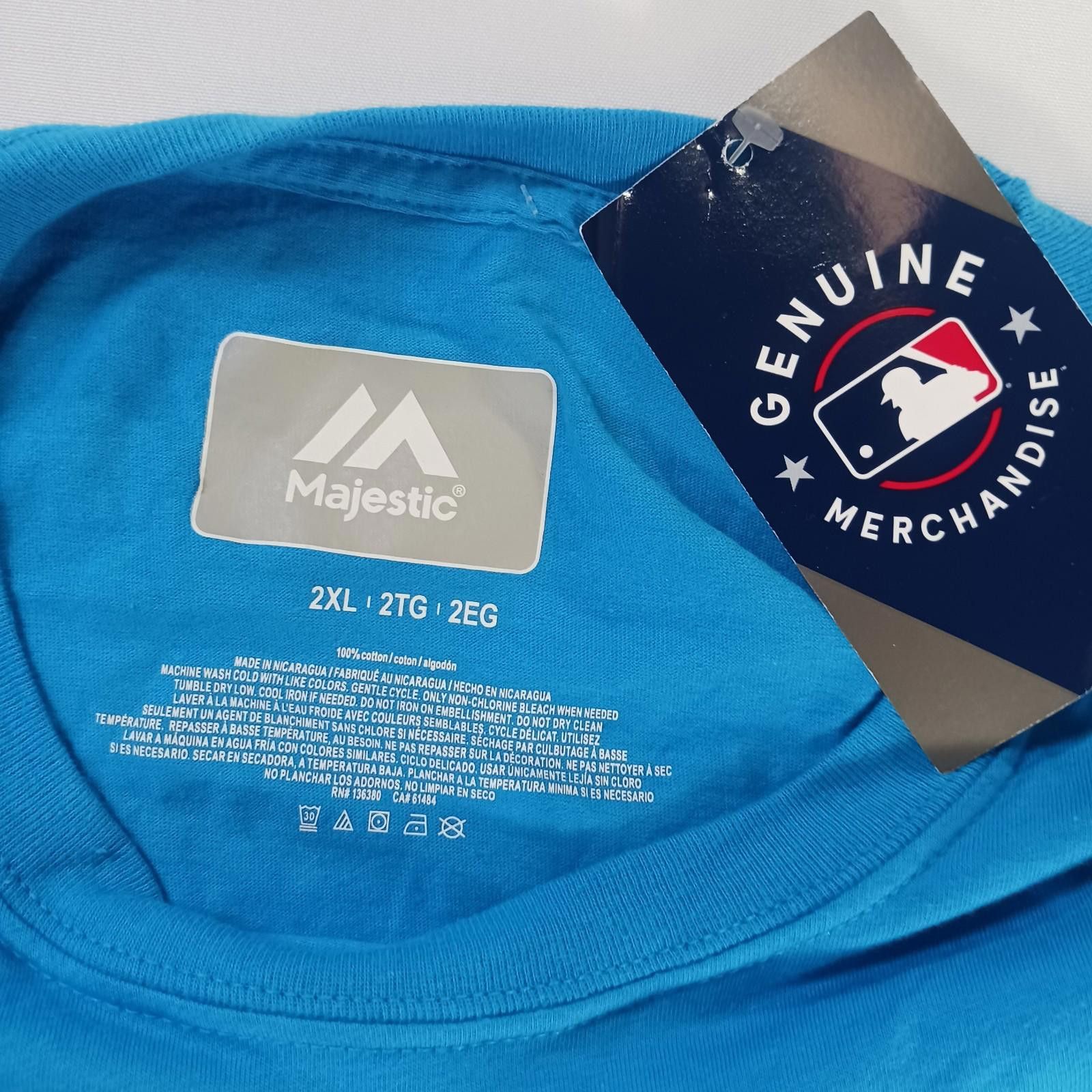 Majestic Majestic RN136380 Miami Marlin Baseball Men 2XL Blue T-Shirt Size US XXL / EU 58 / 5 - 3 Thumbnail
