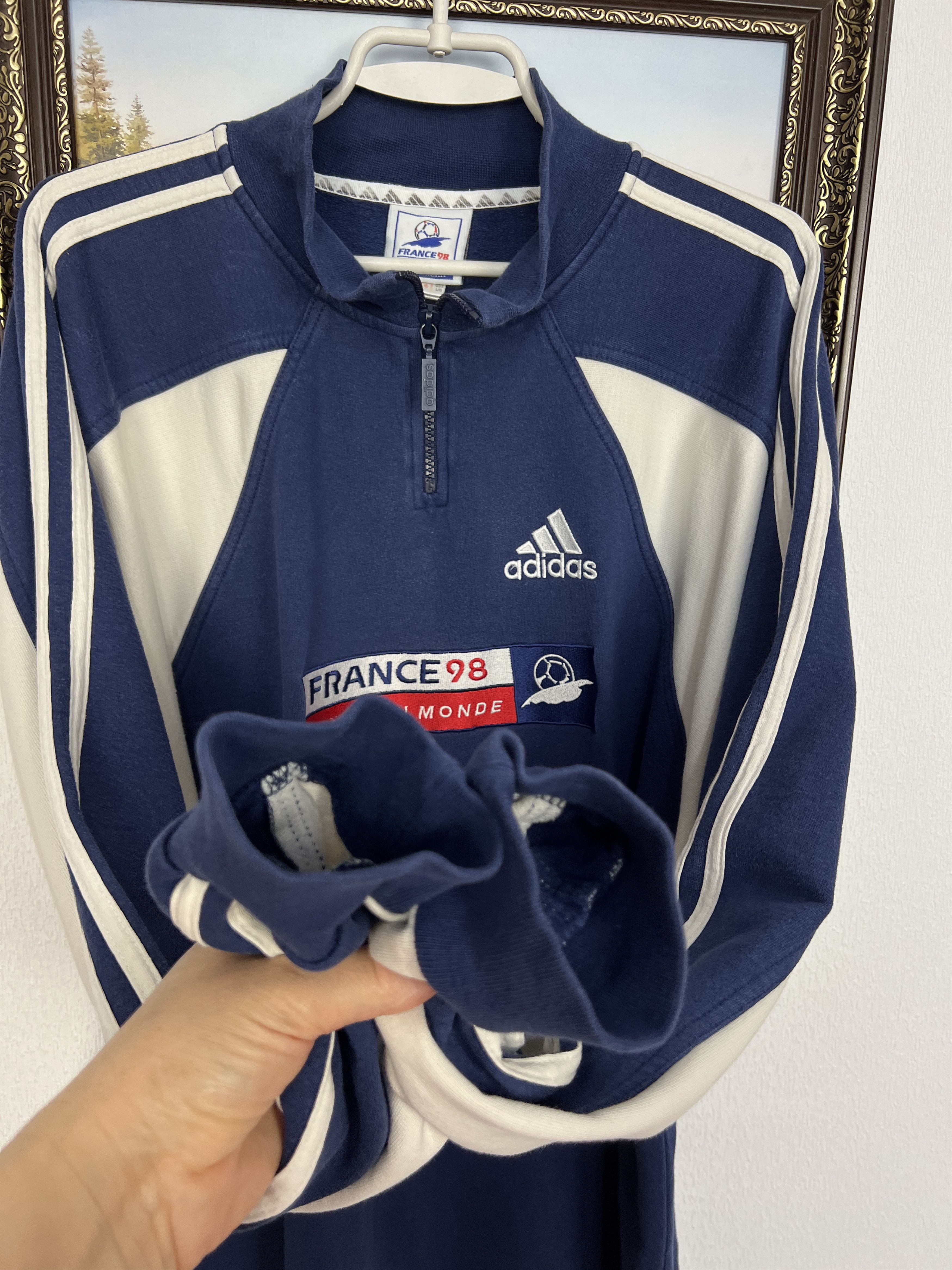 Adidas Vintage France World Cup Football Sweatshirt Long Sleeve Size US L / EU 52-54 / 3 - 4 Thumbnail