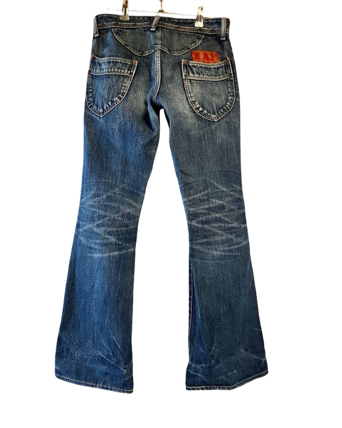 Kapital Boot Cut Blue Hands Flared Denim Jeans Size US 29 - 2 Thumbnail