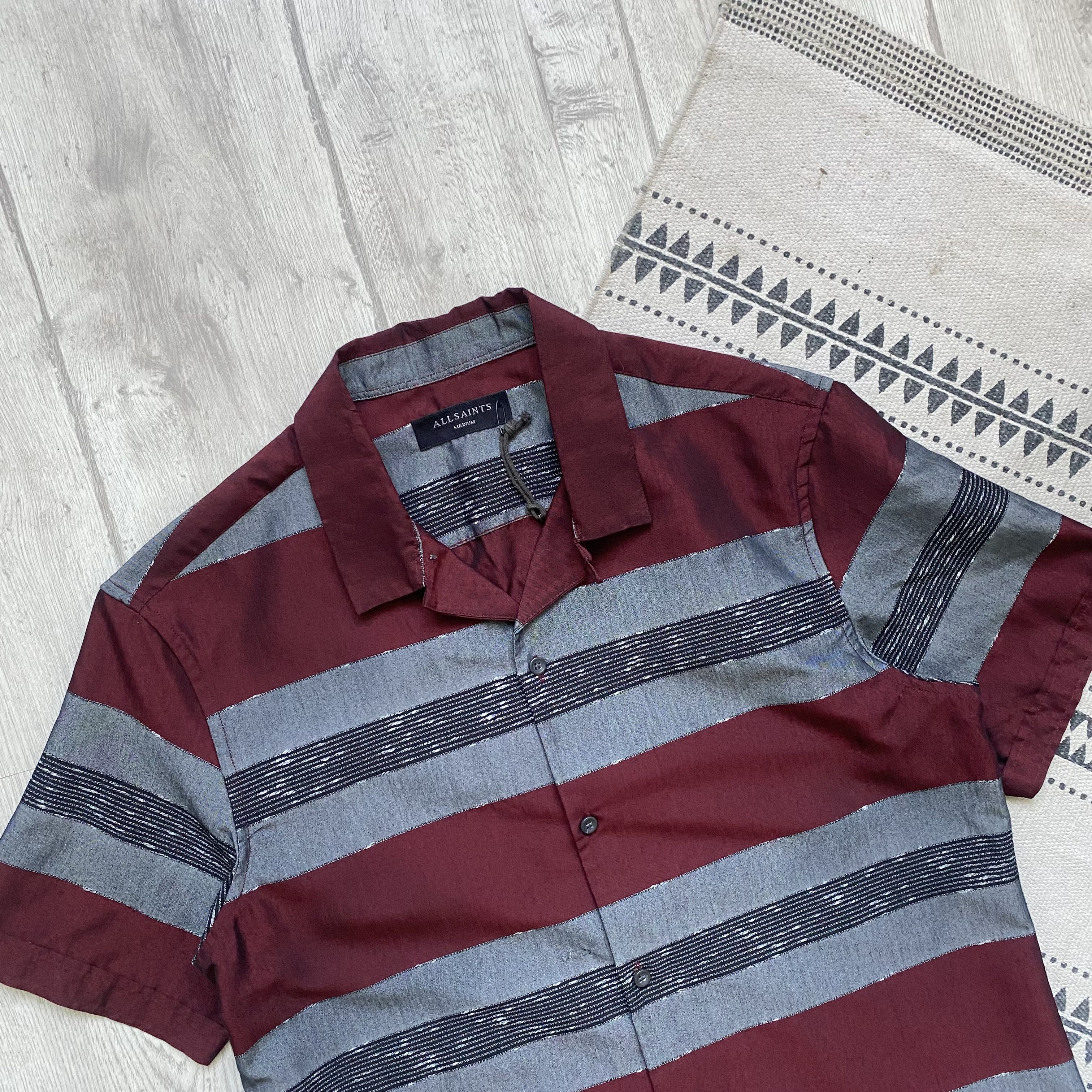 Allsaints ALLSAINTS striped shirt short sleeve oldmoney Size US M / EU 48-50 / 2 - 2 Thumbnail