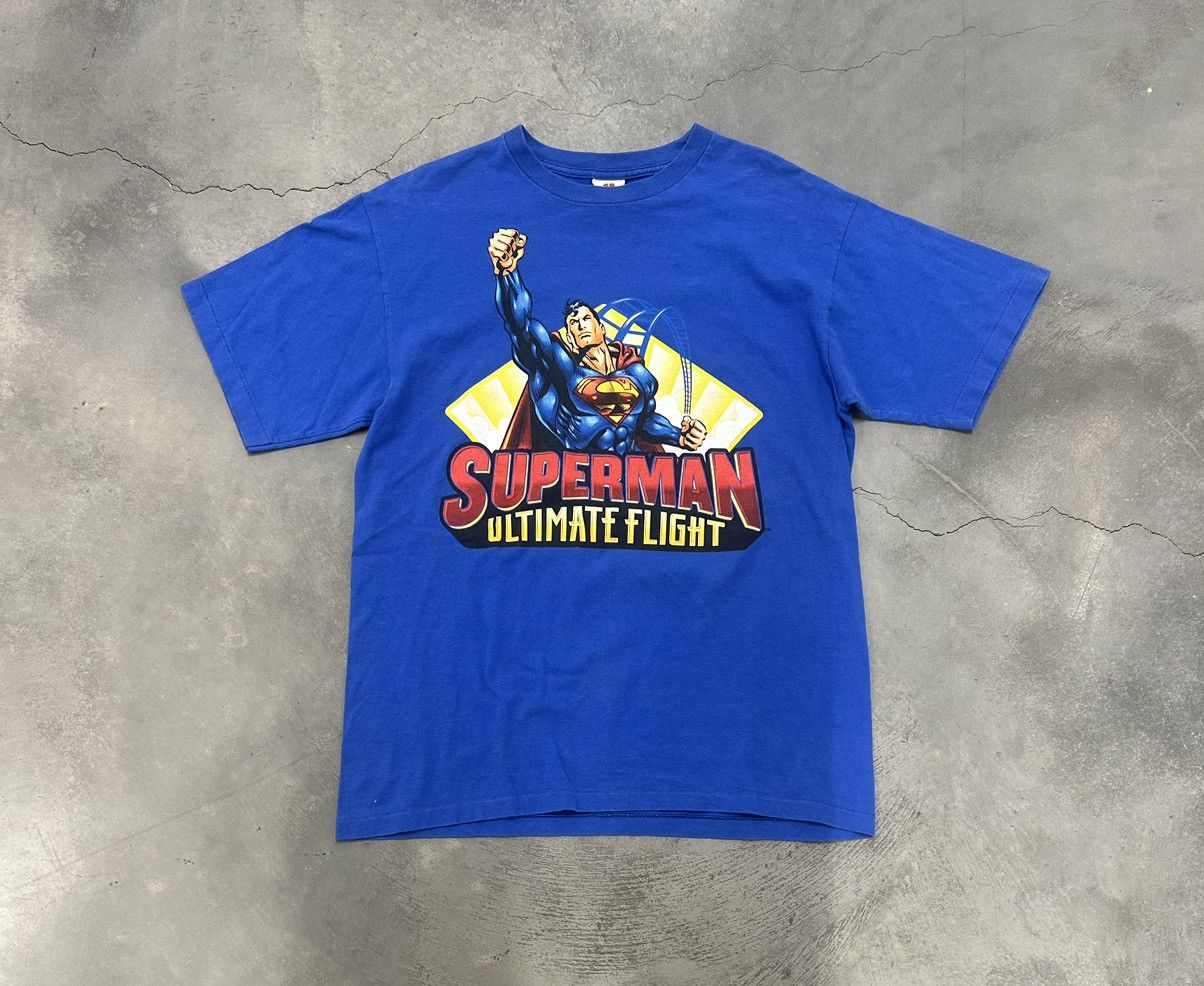 Vintage 1998 Superman Ultimate Flight tee - blue single stitch tee Size US L / EU 52-54 / 3 - 1 Thumbnail