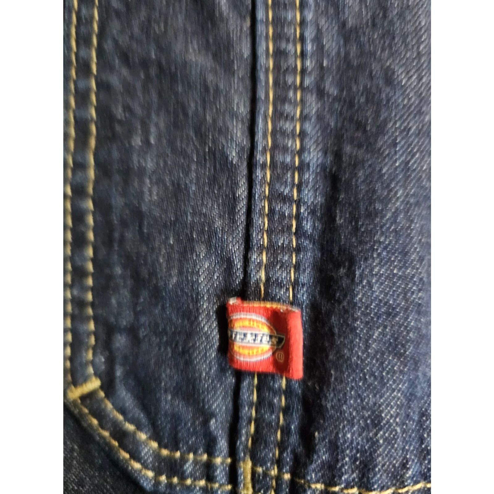 Dickies VINTAGE Dickies Denim Overalls Carpenters Work Jeans Dark Wash Mens XL Blue Denim Size US 36 / EU 52 - 7 Thumbnail