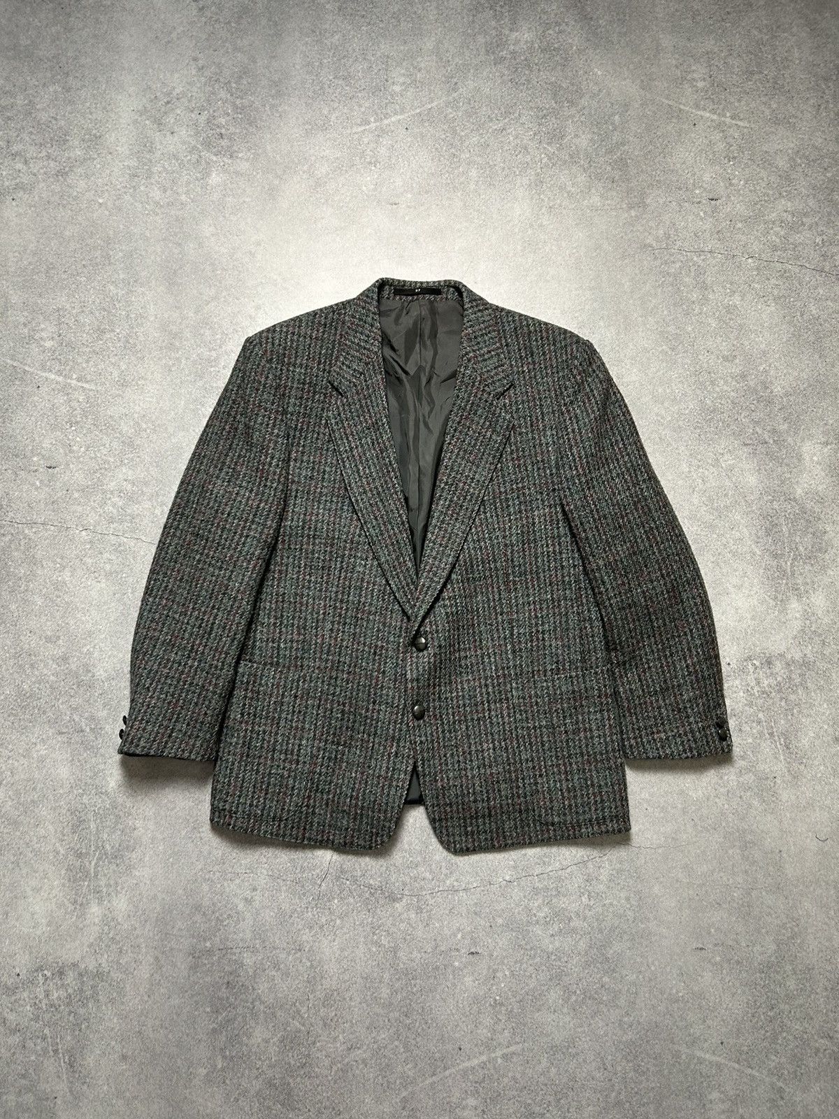 Harris Tweed × Vintage Vintage 90s Harris Tweed Wool Sport Blazer Jacket Old Money Size 40S - 3 Thumbnail