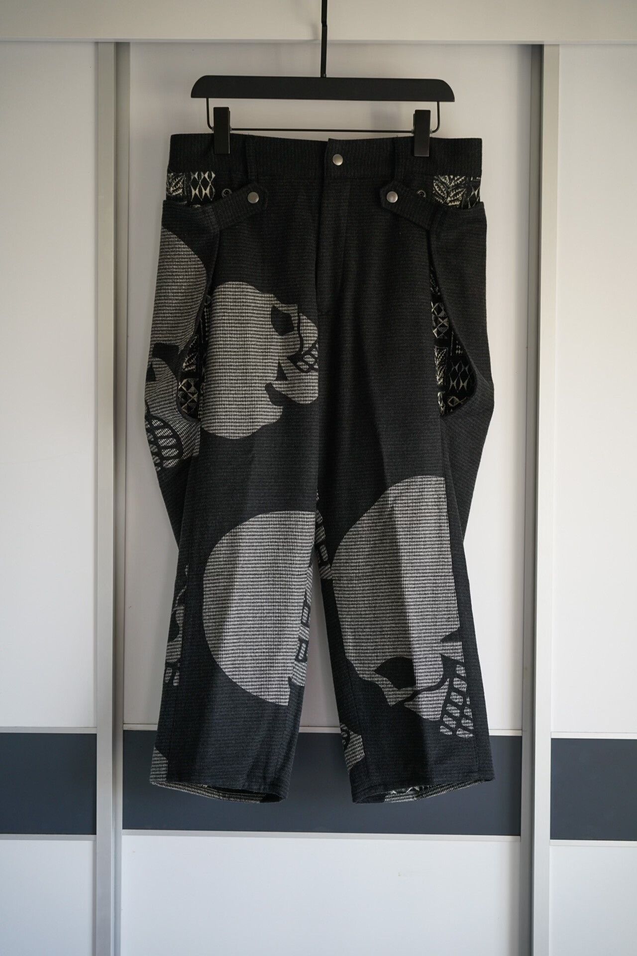 Yohji Yamamoto Yohji Yamamoto Wide-Leg Skull Print Pants Size US 27 - 1 Thumbnail