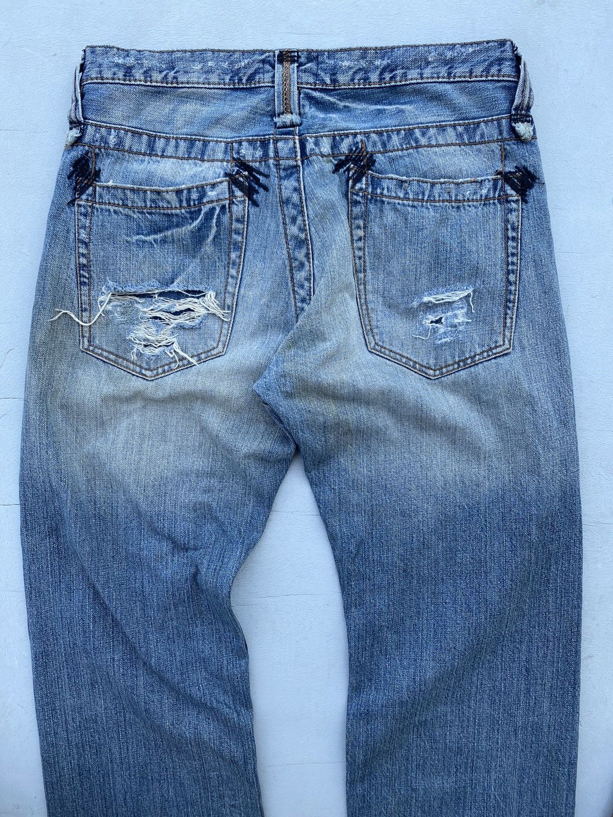 If Six Was Nine × Japanese Brand Fudge Distressed Denim Pants Size US 34 / EU 50 - 10 Thumbnail