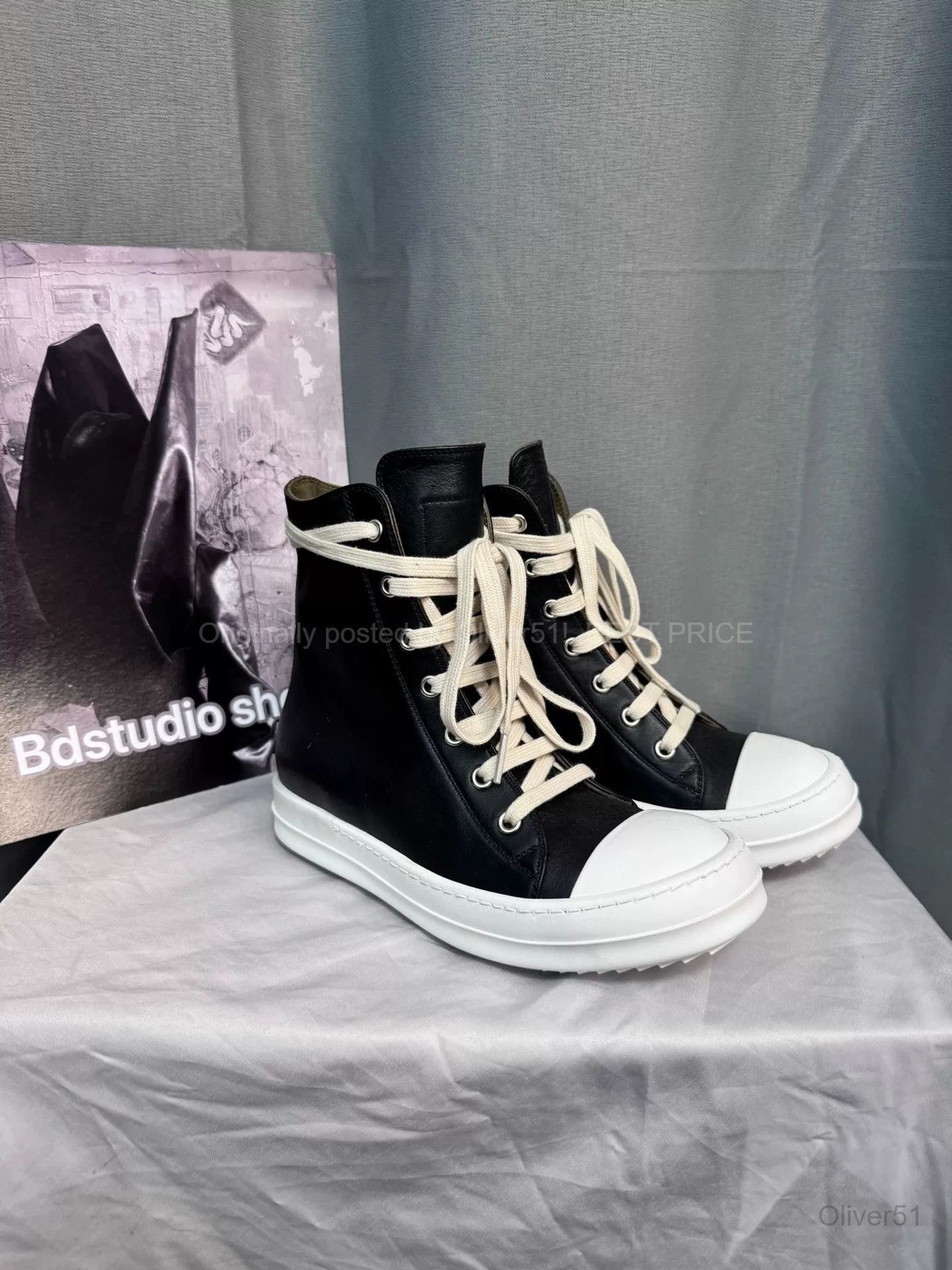 Rick Owens Main Line Calfskin Black White Bfajhijzg, Women's (Size 5)