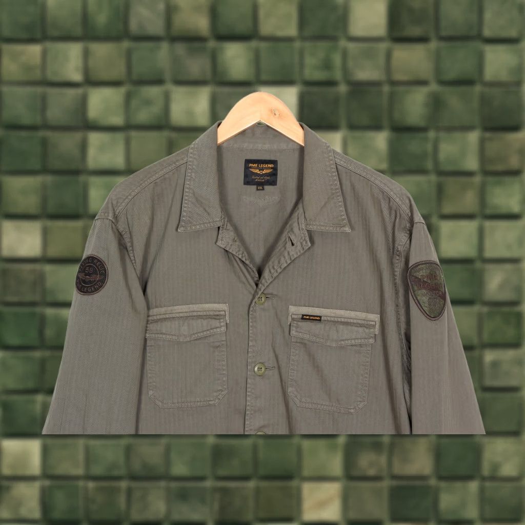 Vintage PME Legend AVIATOR Overshirt Jacket Men XXL Olive Logo Casual All Seasons Regular Fit Mid-Length Jacket Mens Size US XXL / EU 58 / 5 - 1 Thumbnail
