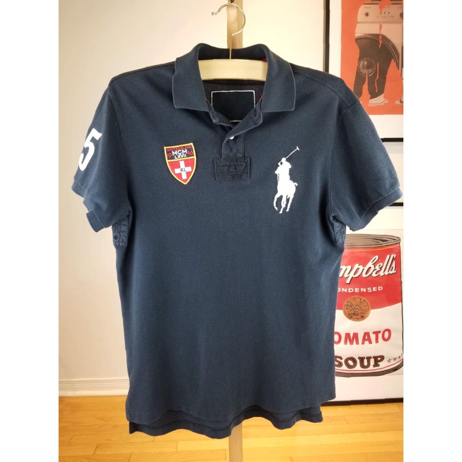 Polo Ralph Lauren VINTAGE RALPH LAUREN POLO SHIRT BLUE SZ LARGE SUISSE #35 MEN T-Shirt SHORT SLEEVE 21 INCH CHEST 30 INCH TOP TO BOTTOM 2010-2019 Size US L / EU 52-54 / 3 - 2 Thumbnail