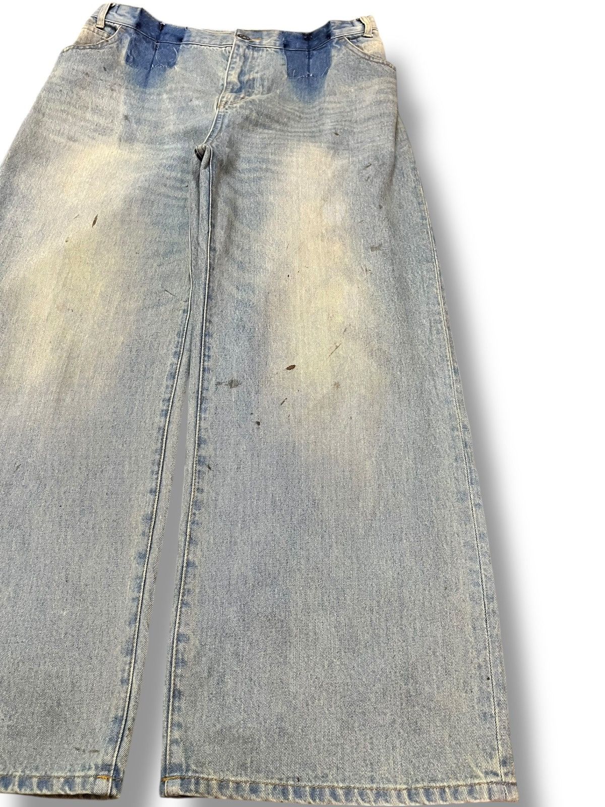 Japanese Brand Vintage Jeanasis Baggy Wide Leg Distressed Denim Size US 33 - 4 Thumbnail