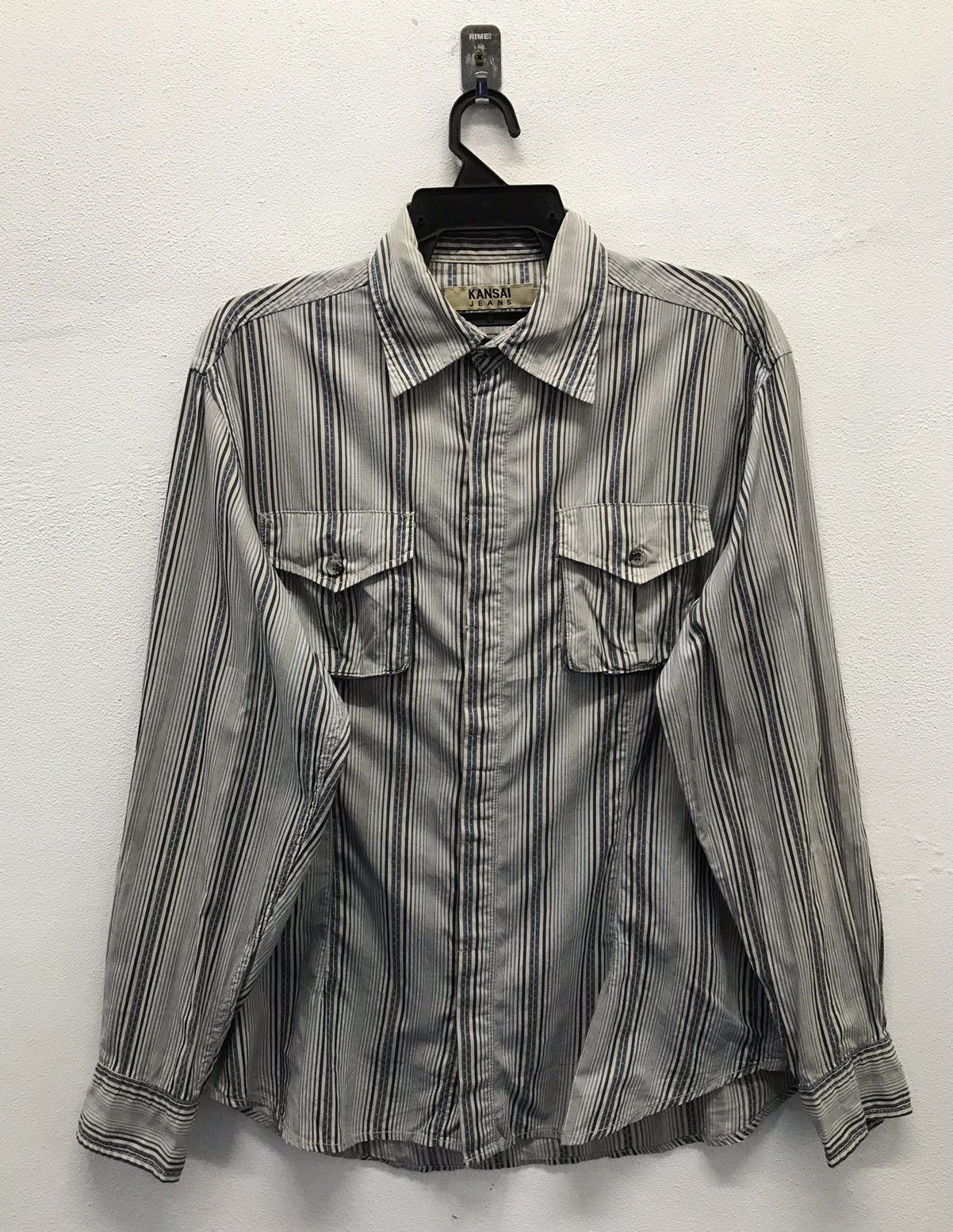 Kansai Yamamoto × Vintage Vintage Kansai Jeans Long Sleeve Shirt Button Up Size US L / EU 52-54 / 3 - 1 Thumbnail