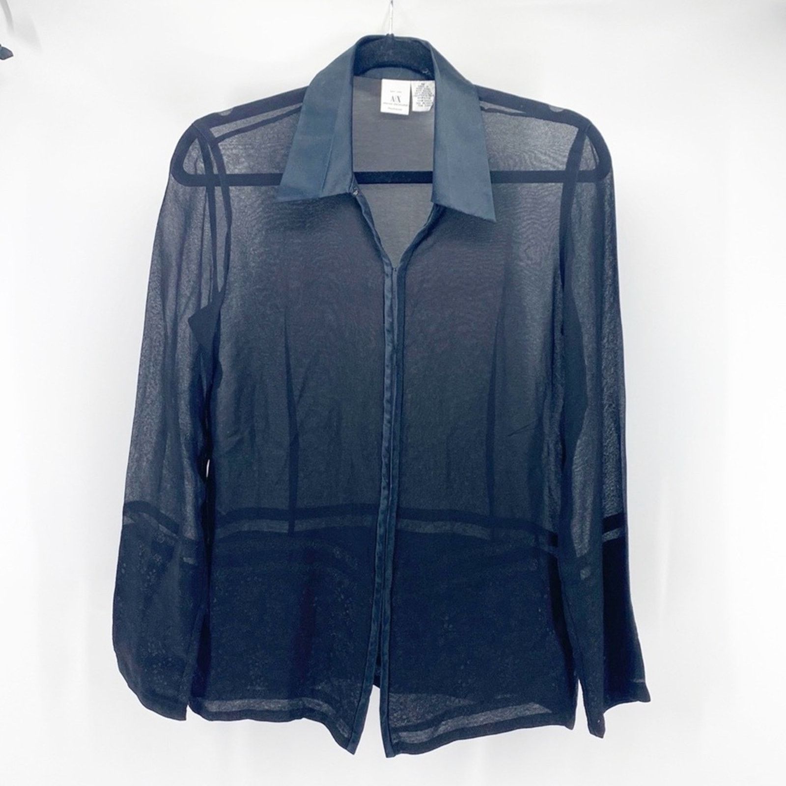 Armani Exchange Armani Exchange sheet satin black on black embroidered 90s Size M / US 6-8 / IT 42-44 - 1 Thumbnail