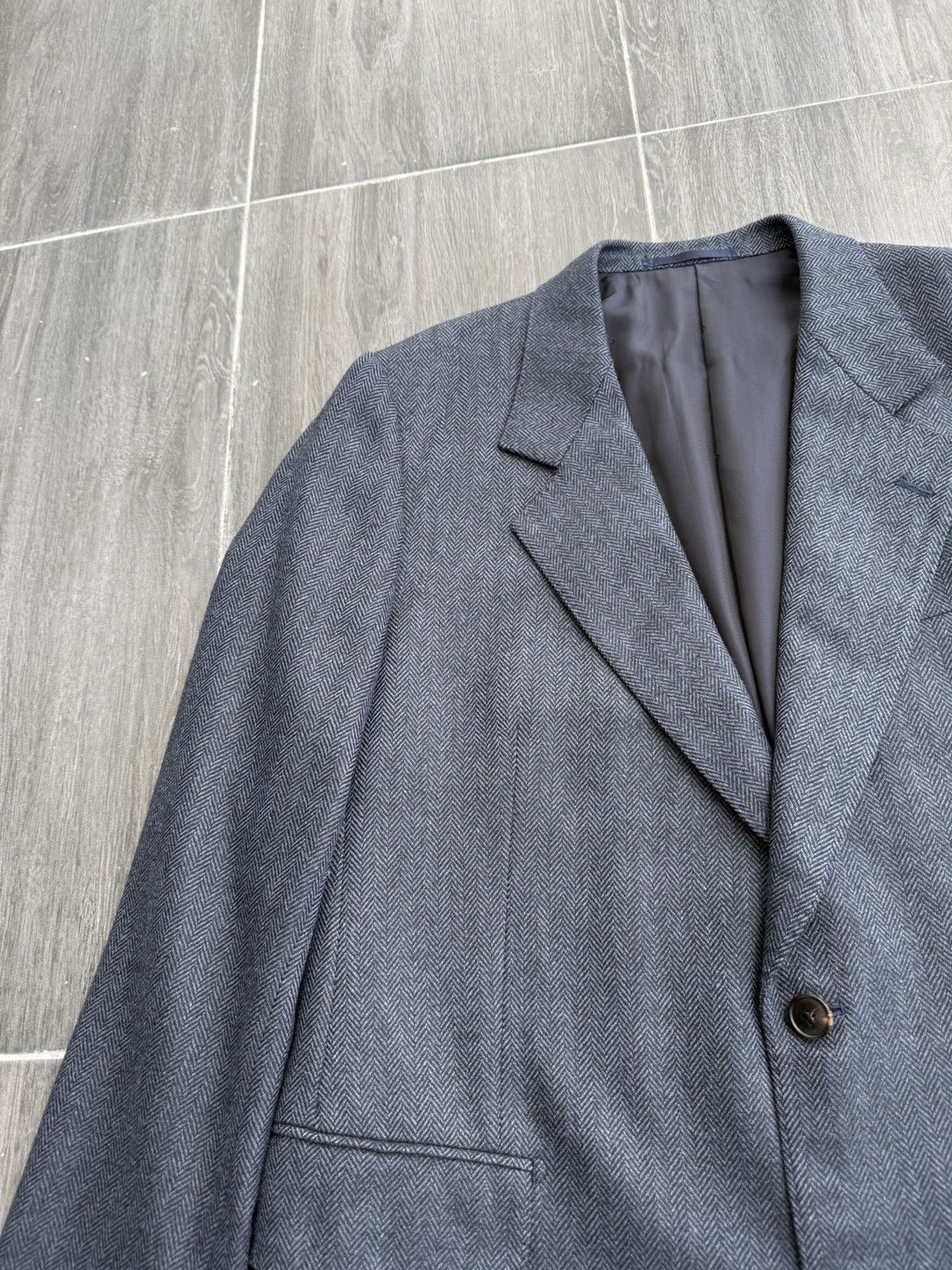 Givenchy 2004 GIVENCHY Atelier Herringbone Twill Wool Blazer Jacket Size 40L - 2 Thumbnail