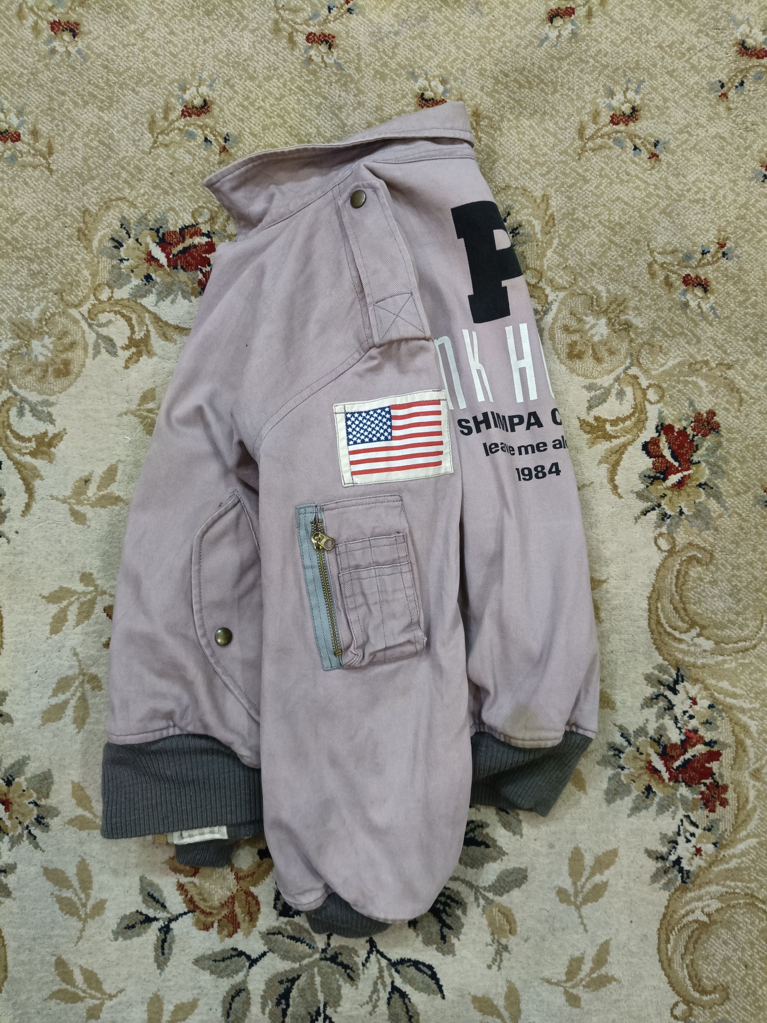 Karl Helmut × Pink House × Vintage Vintage Pink House Denim Bomber With USA Flag Size US M / EU 48-50 / 2 - 9 Thumbnail