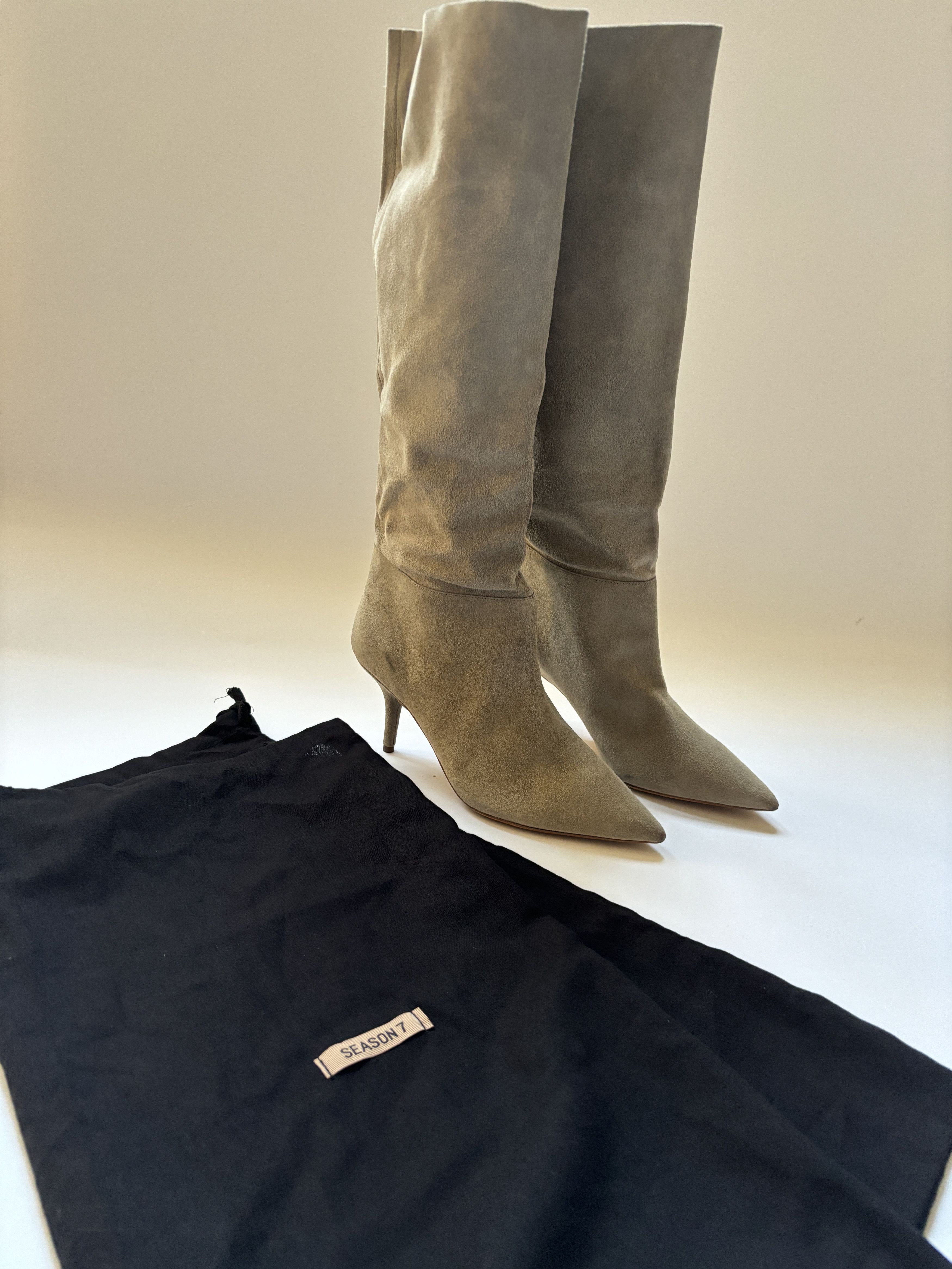Kanye West × Yeezy ⚡️QUICK SALE⚡️2018 Yeezy Season 7 Beige Suede High Boots Size US 8 / IT 38 - 2 Thumbnail