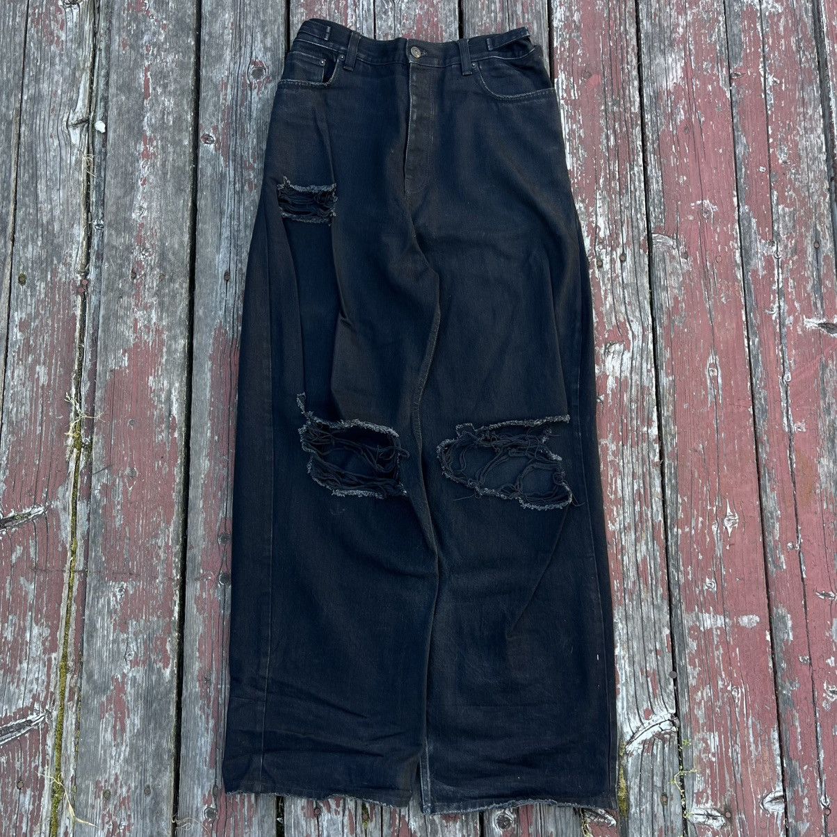 Balenciaga Balenciaga Black Baggy Ripped Skater Distressed Denim Jeans Size US 30 / EU 46 - 1 Thumbnail