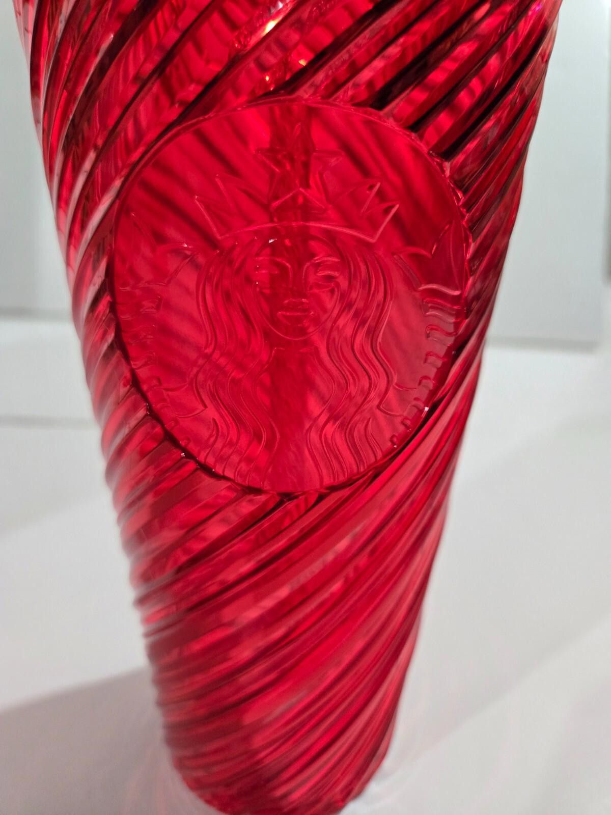Designer Starbucks Christmas Red Tumbler Swirl 2024 Straw 24 oz NEW Size ONE SIZE - 6 Thumbnail