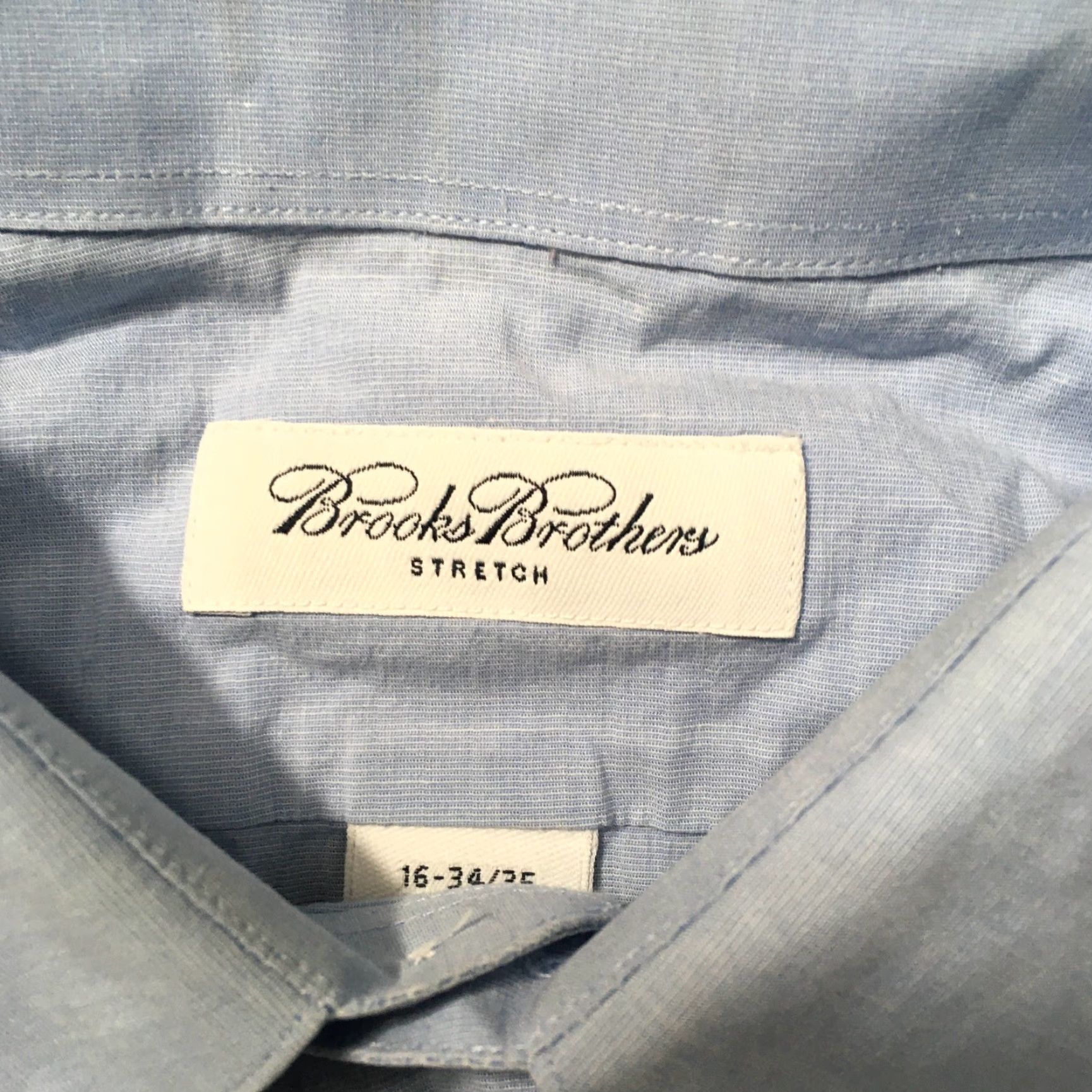 Brooks Brothers Brooks Brothers Dress Shirt Blue Cotton Blend 16 Regular 34-35 Button Collar Stretch Mens Shirt Size 42R - 2 Thumbnail