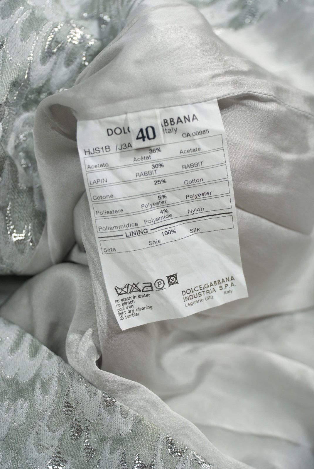 Dolce & Gabbana Dolce & Gabbana Silver Rabbit Skin Jacket Size S / US 4 / IT 40 - 9 Thumbnail
