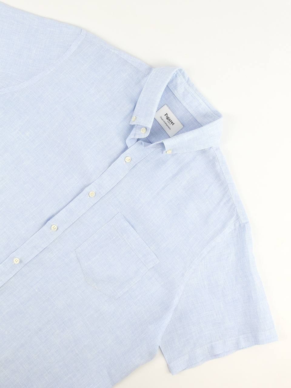 Figaret FIGARET Linen shirt with small check pattern Size US L / EU 52-54 / 3 - 6 Thumbnail