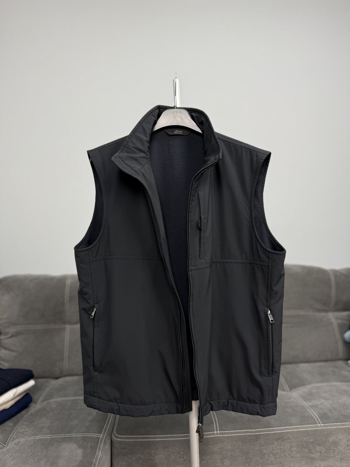 Brioni Brioni Navy Softshell Vest Zip Up Gilet Blend Mens Size M Size US M / EU 48-50 / 2 - 8 Thumbnail