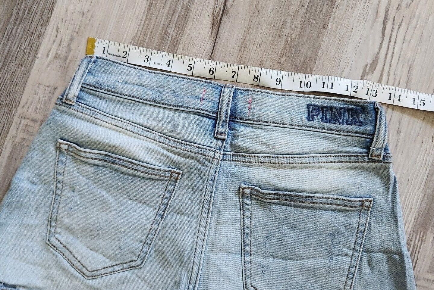 Designer Victoria Secret Jean Shorts Size 6 Cut Off Denim Light Wash Size 28" / US 6 / IT 42 - 5 Thumbnail