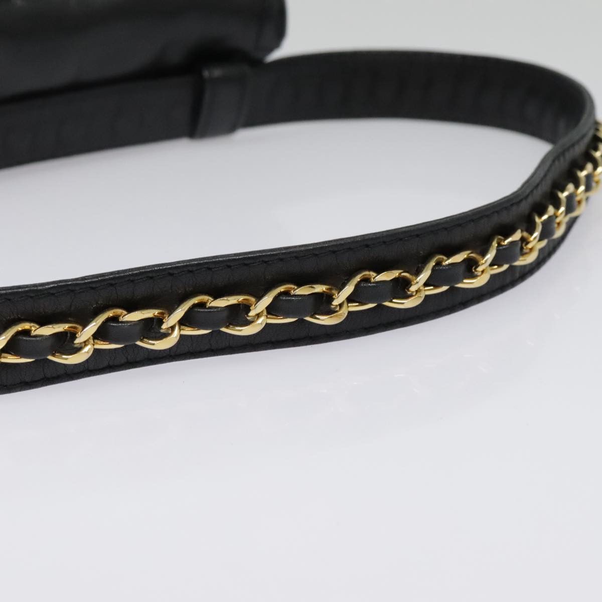 Chanel CHANEL Chain Waist Bag Lamb Skin Black Gold CC Size ONE SIZE - 9 Thumbnail