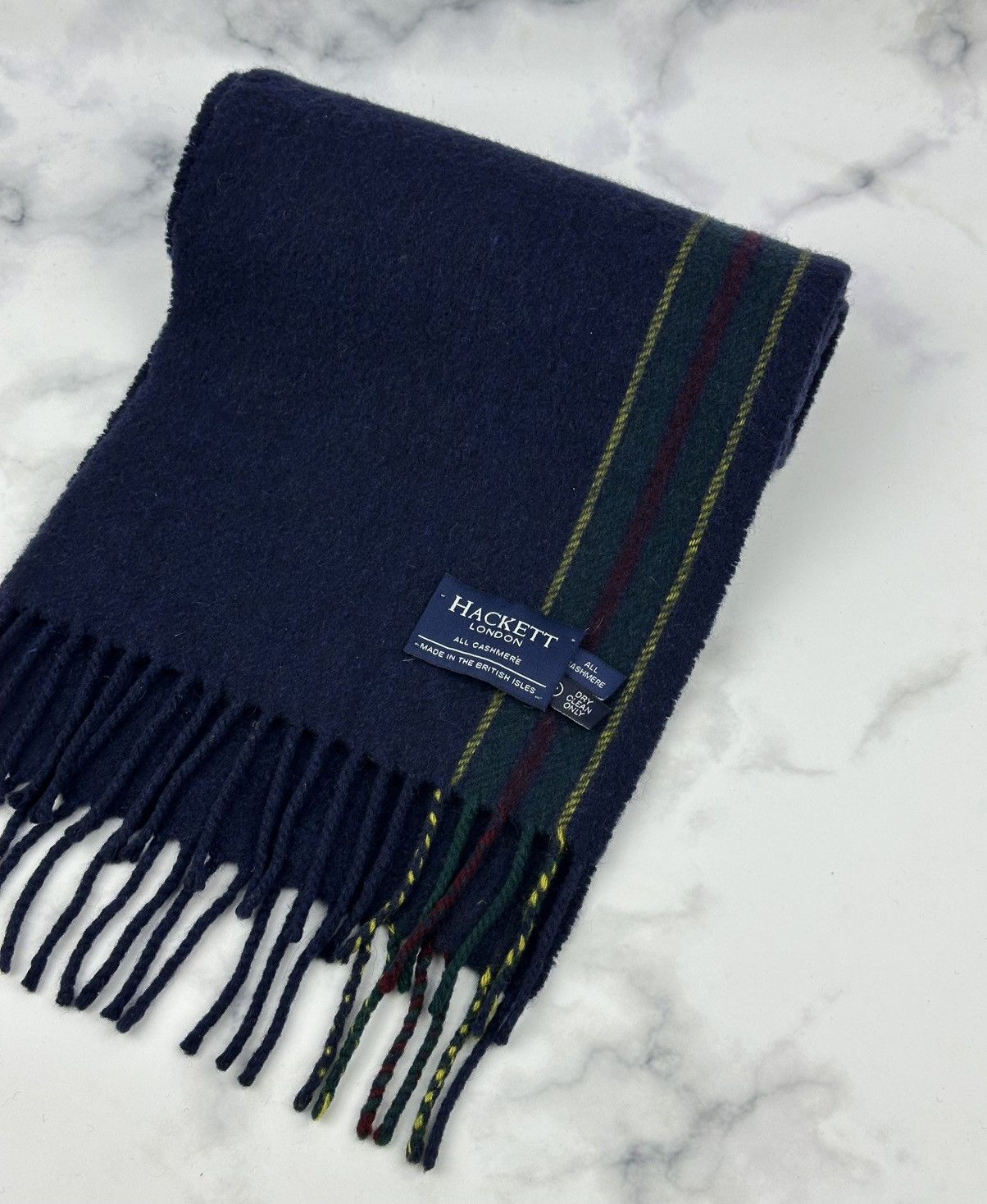 Hackett Hackett London Scarf All Cashmere blue Made In The British Size ONE SIZE - 2 Thumbnail