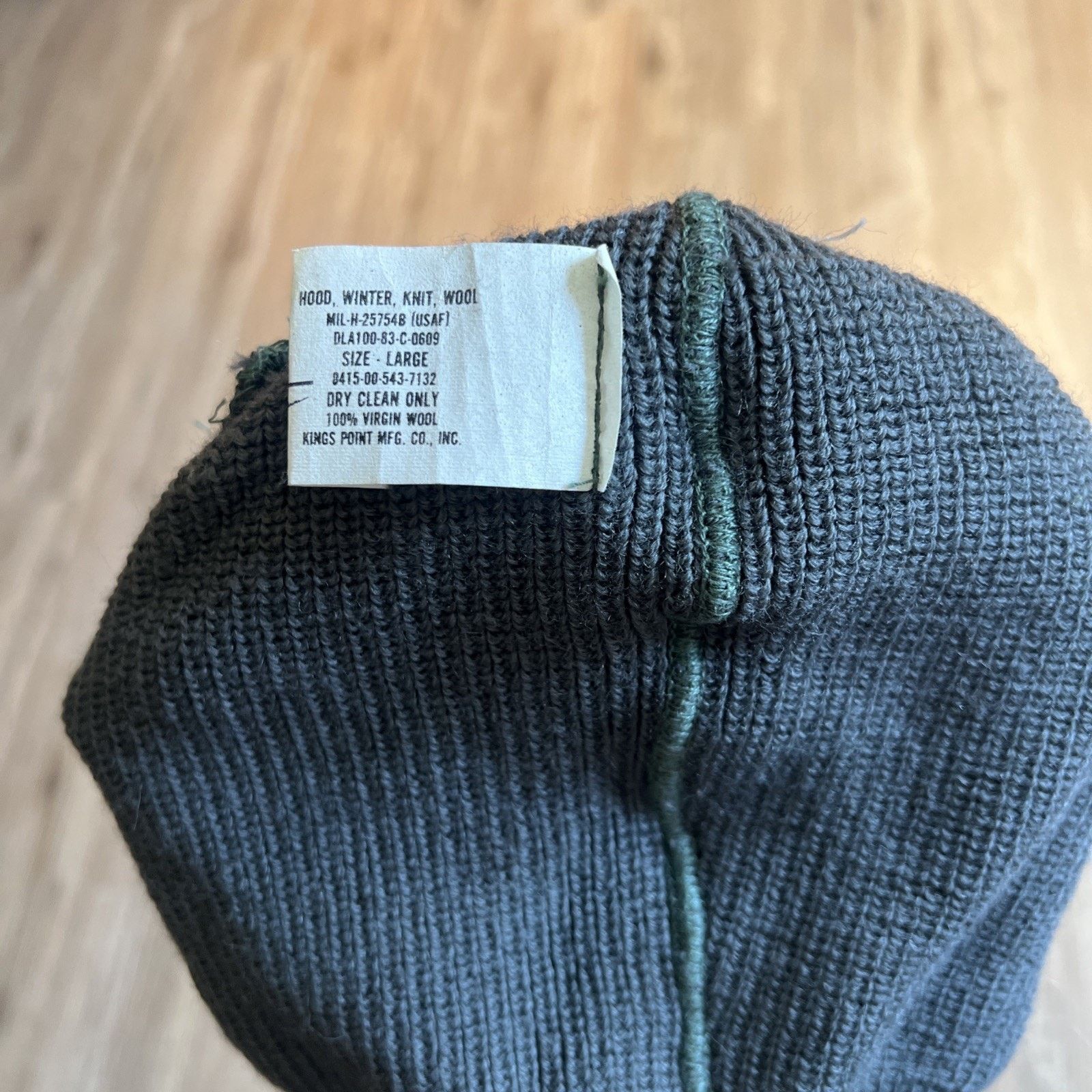 The Unbranded Brand Vintage 1983 US Gray Wool Balaclava Knit Hood Military Cap L Size ONE SIZE - 13 Thumbnail