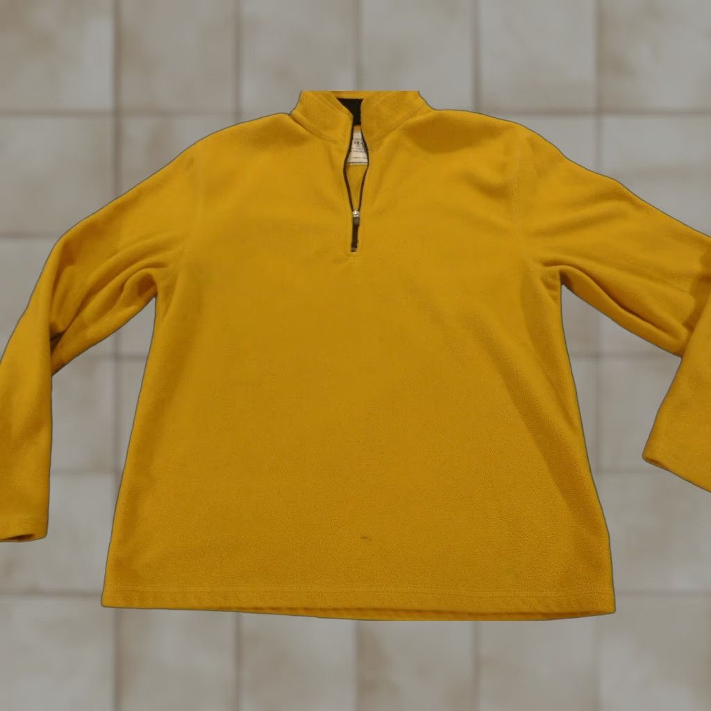 Old Navy Old Navy Sweater Pullover 1/4 Zip Mock Neck Long Sleeve Mens S Yellow Polyester Knit Zipper Button Vintage No Size US S / EU 44-46 / 1 - 1 Thumbnail