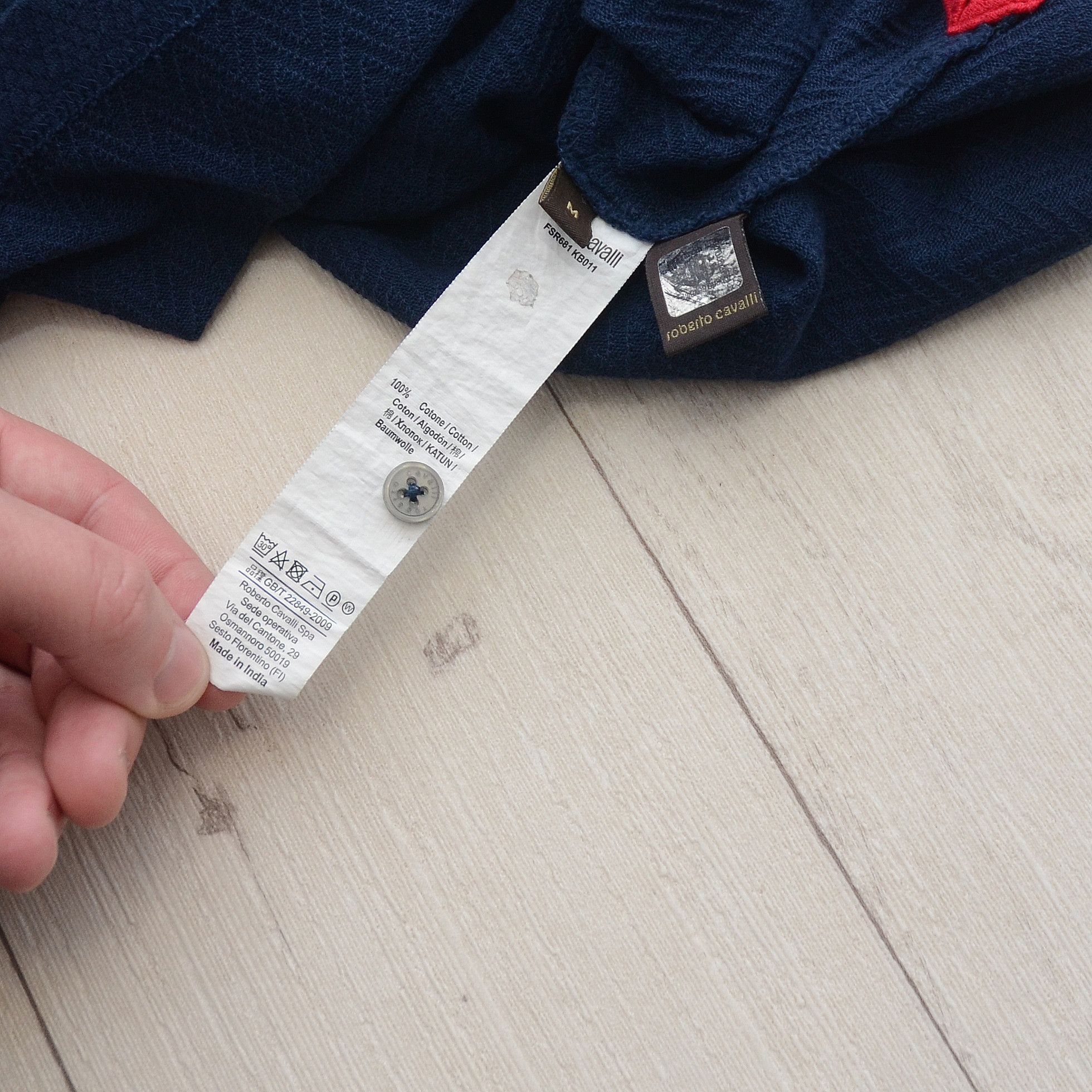 Roberto Cavalli Roberto Cavalli Embroidered Logo Knit Polo in Navy Size M Size US M / EU 48-50 / 2 - 11 Thumbnail
