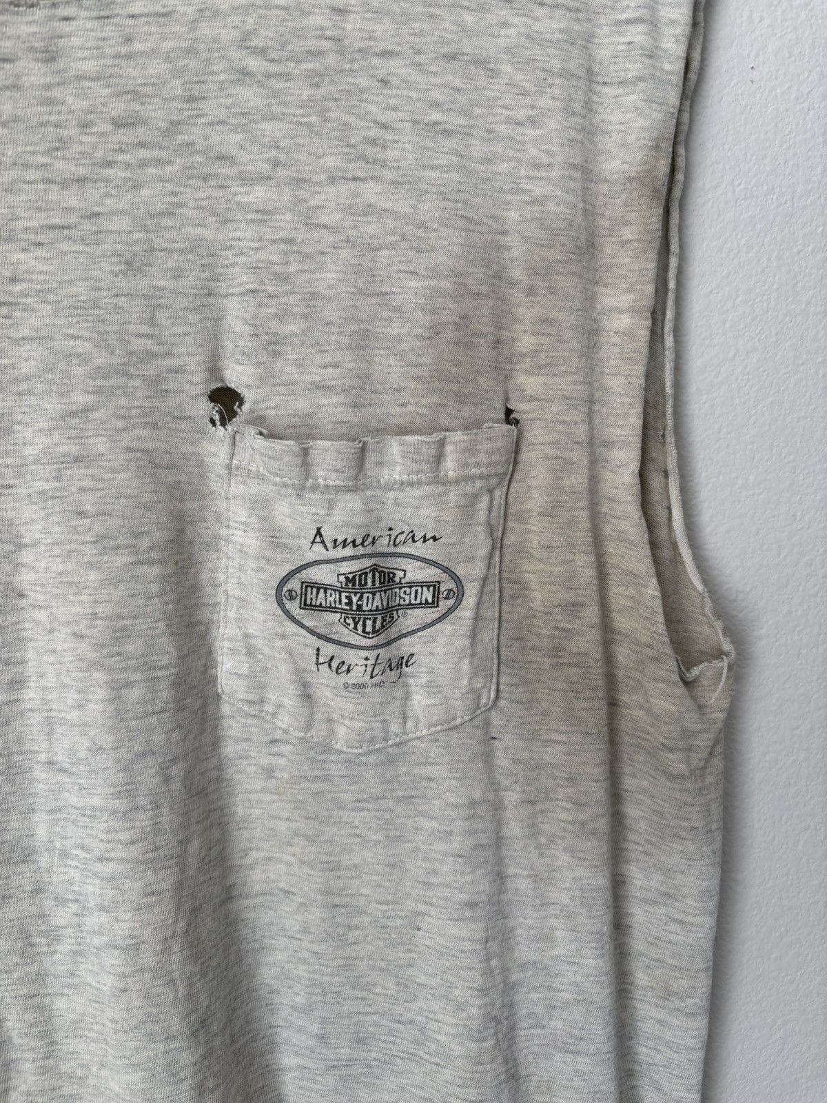 Harley Davidson Vintage Harley-Davidson Thrashed Biker Sleeveless Tee Size US M / EU 48-50 / 2 - 7 Thumbnail