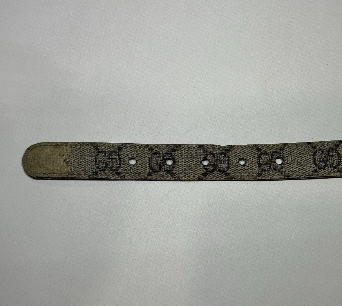 Gucci Gucci Beige/Brown GG Thin Belt 70cm Silver Buckle Size ONE SIZE - 9 Thumbnail
