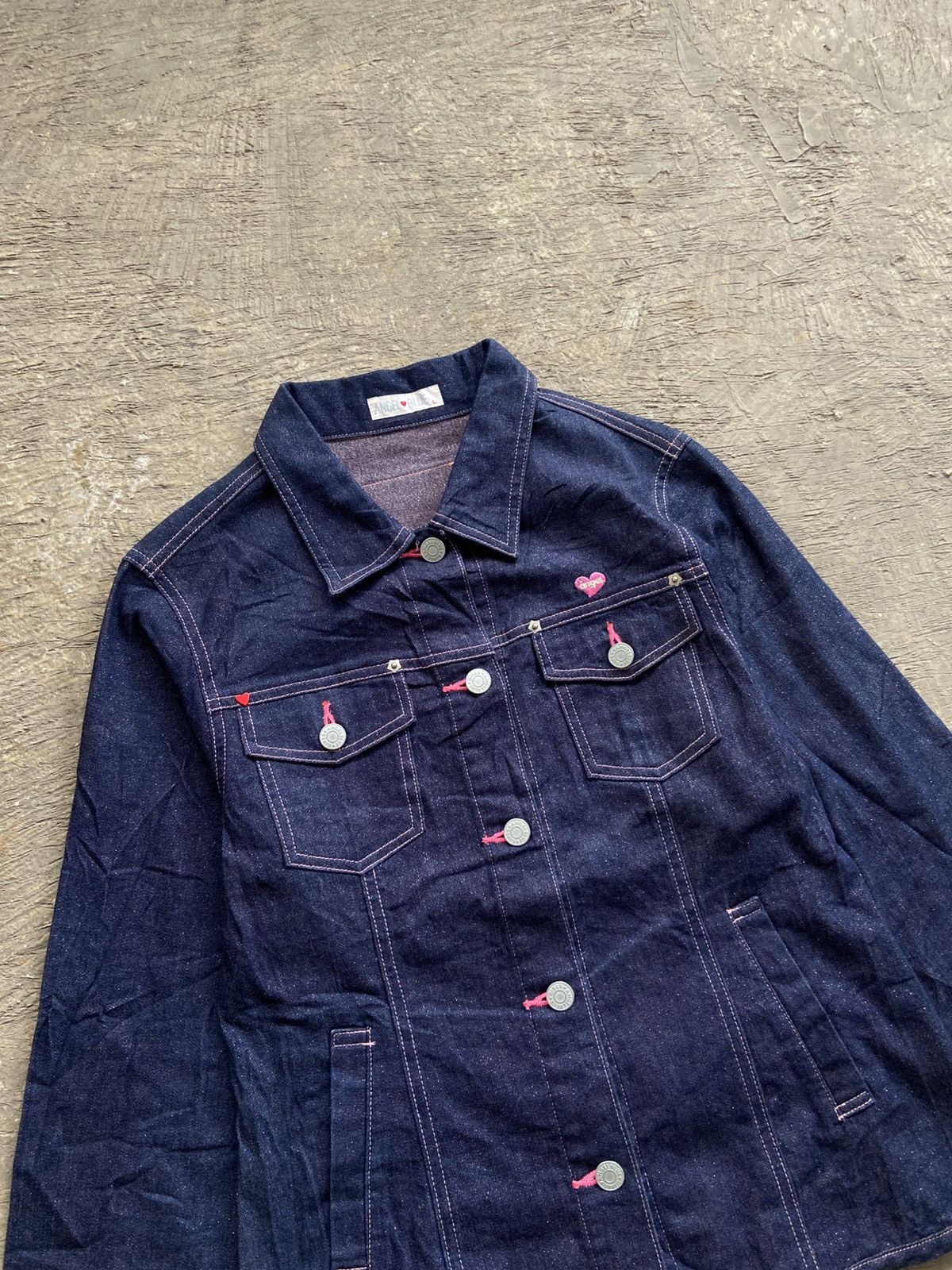 Angel Blue 1990s Angel Blue - Nakamura Kun Cute Girls Denim Jacket Size L / US 10 / IT 46 - 2 Thumbnail