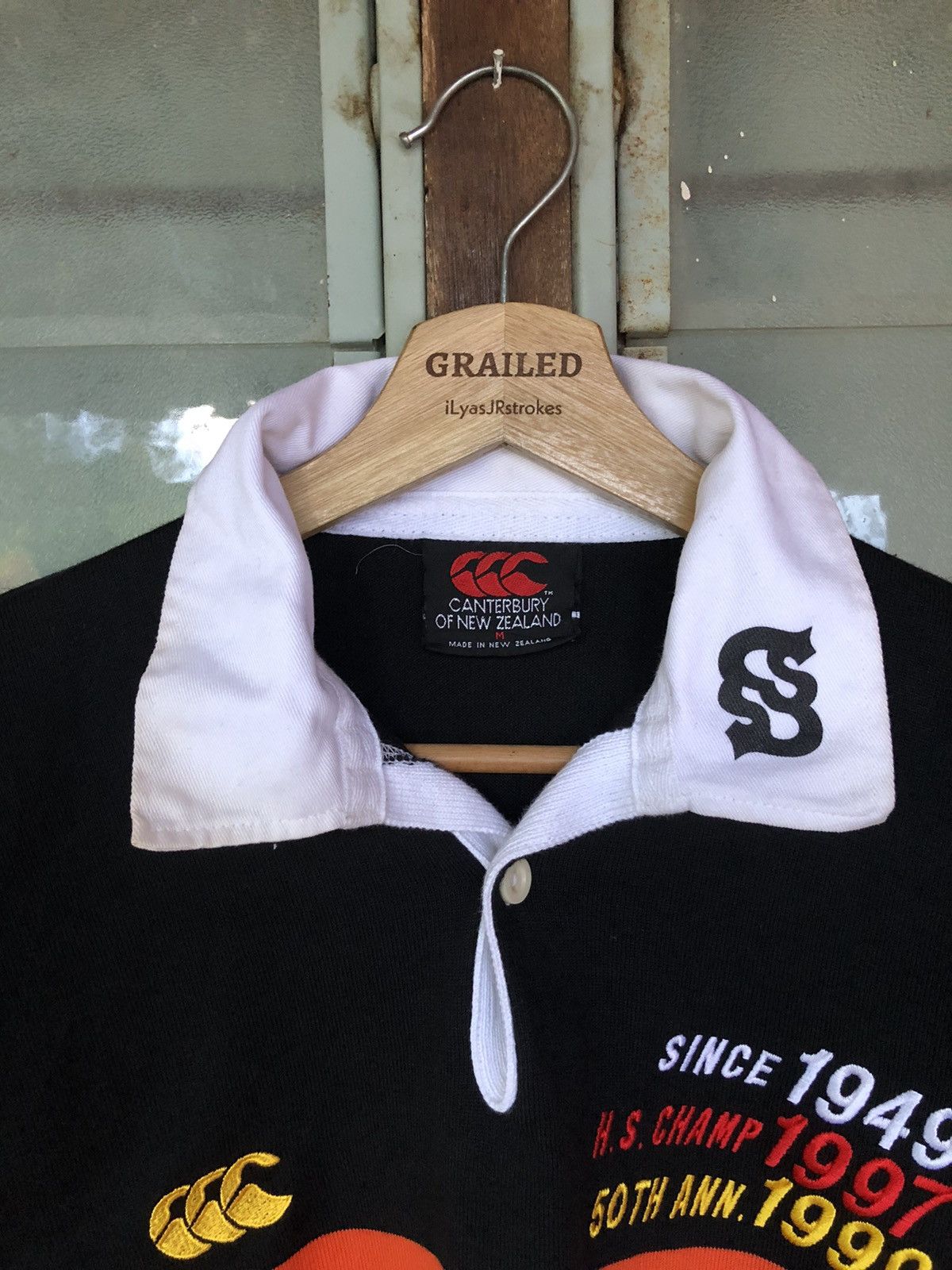 Canterbury of New Zealand Vintage 90's Canterbury Seiryo Rugby 50th Aniversary Sleeve Size US M / EU 48-50 / 2 - 13 Thumbnail