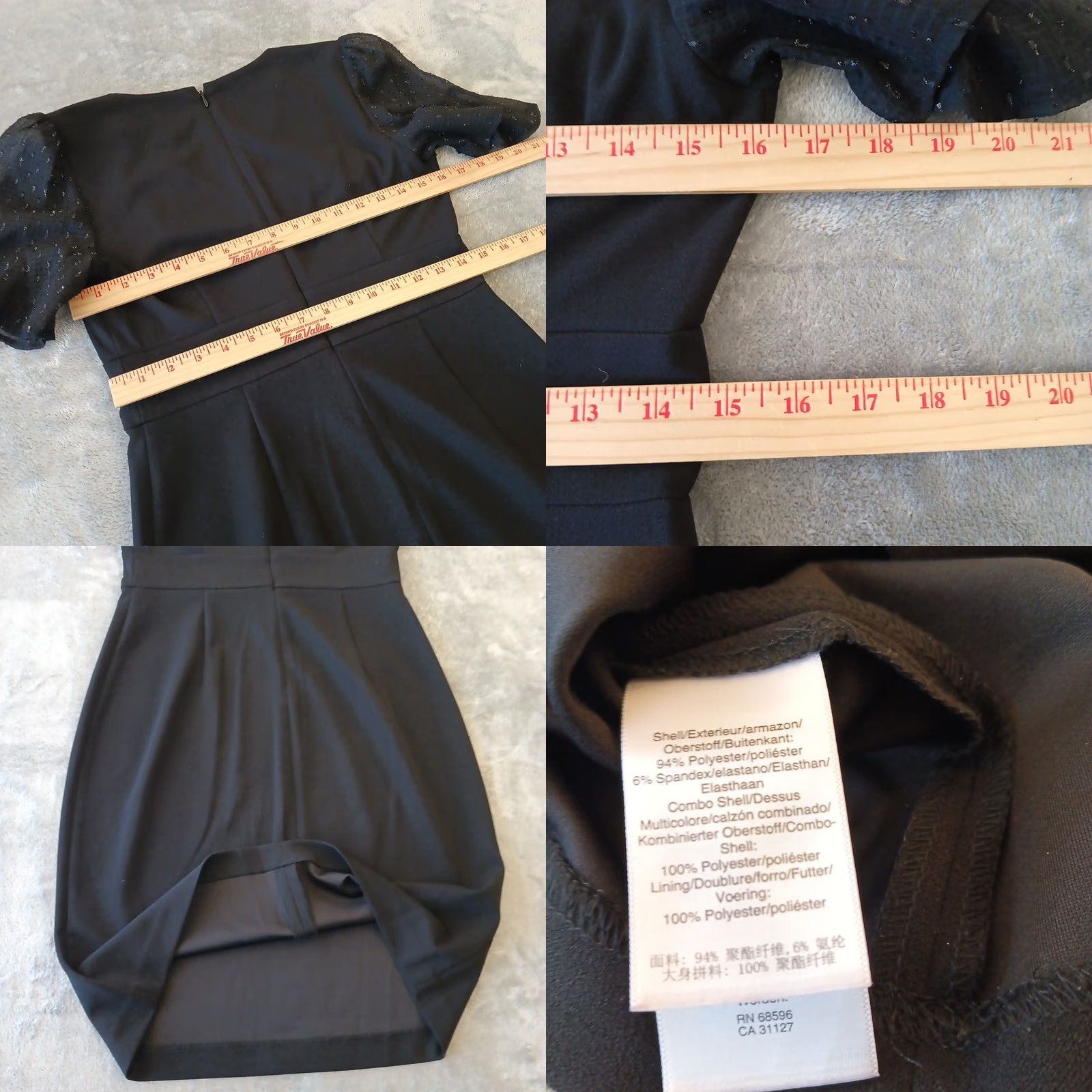 DKNY DKNY Pencil Dress Size 6 Black Short Sleeve V Neck Knee Length Women Party/Cocktail Business Dress Size 28" / US 6 / IT 42 - 8 Thumbnail