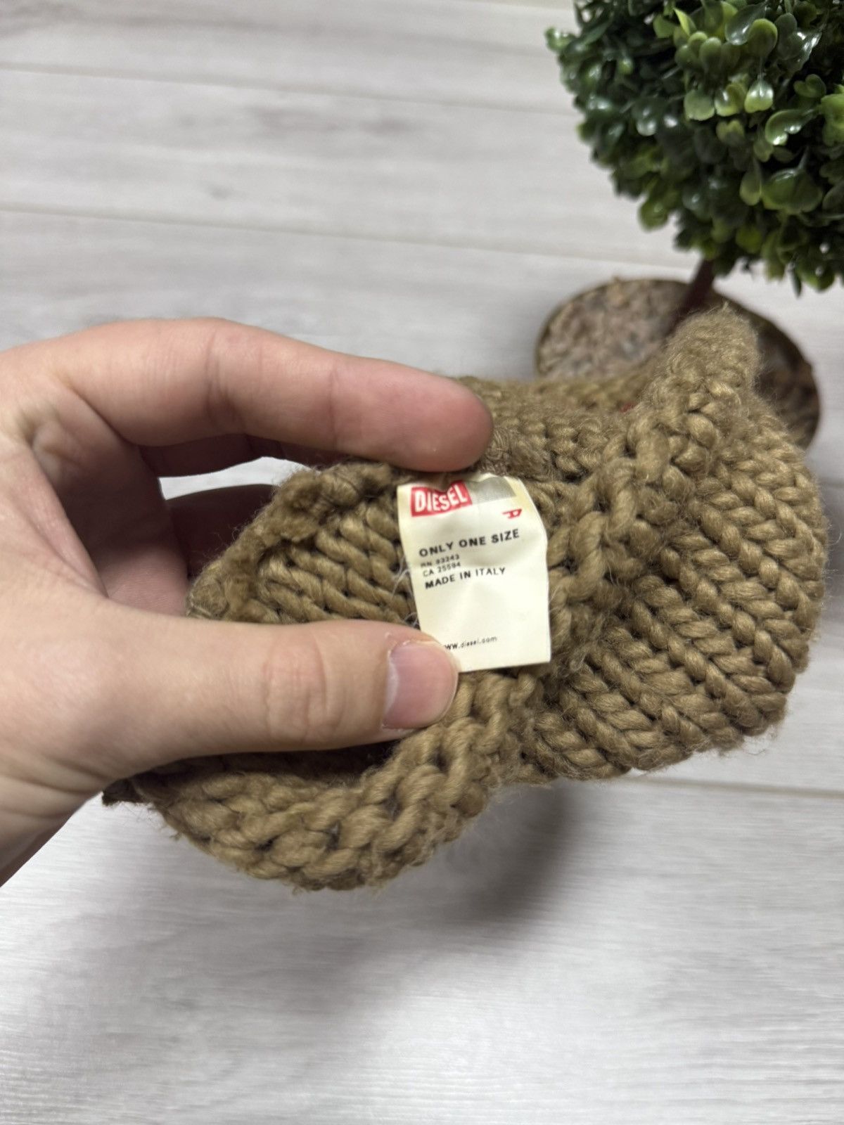 Diesel Diesel vintage knitted wool hat big D logo Size ONE SIZE - 4 Thumbnail