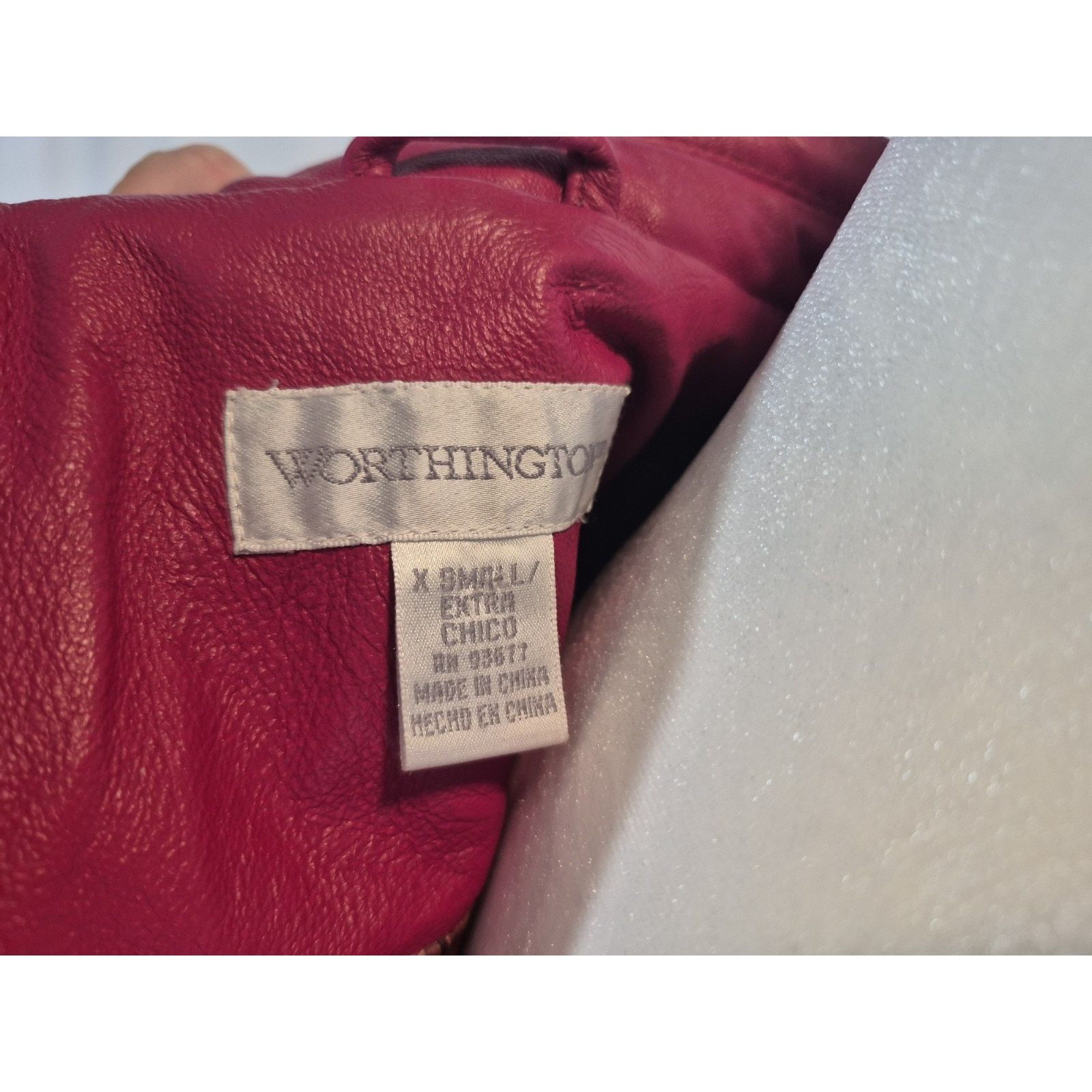 Worthington Worthington Red Leather Two Button L Fitted Jacket XS Size XS / US 0-2 / IT 36-38 - 8 Thumbnail
