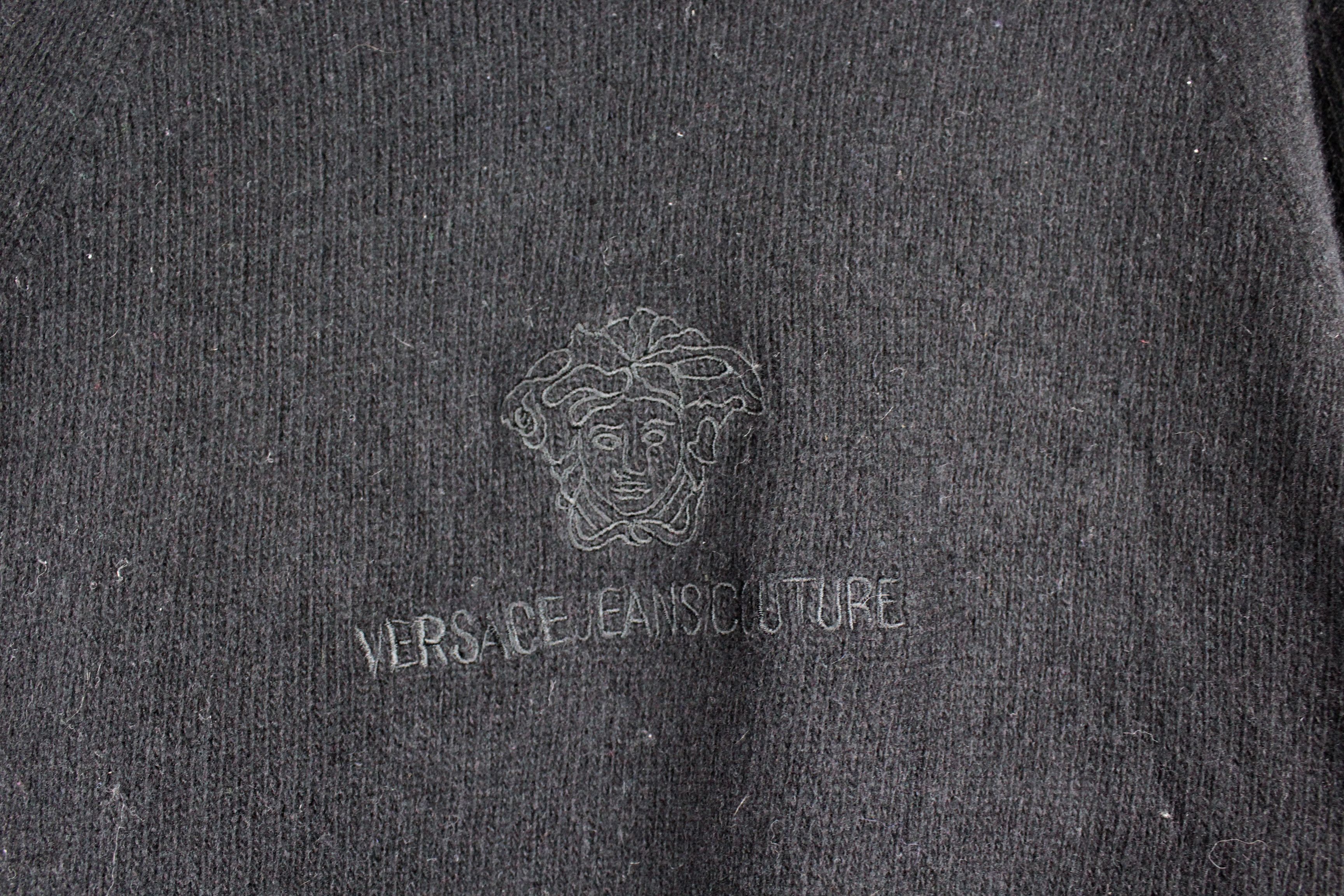 Versace × Versace Jeans Couture Vintage Versace Jeans Couture Medusa Logo Wool Knit Sweater Size US L / EU 52-54 / 3 - 3 Thumbnail
